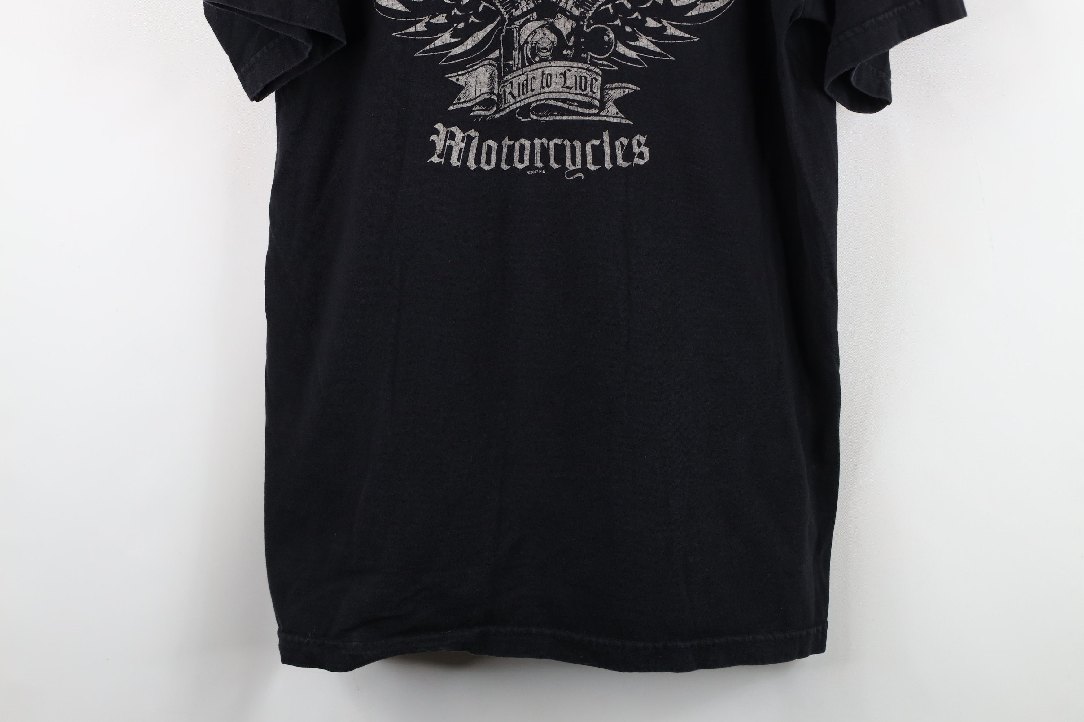 Harley Davidson Vintage Y2K Harley Davidson Spell Out Wings Engine T-Shirt Size US L / EU 52-54 / 3 - 3 Thumbnail