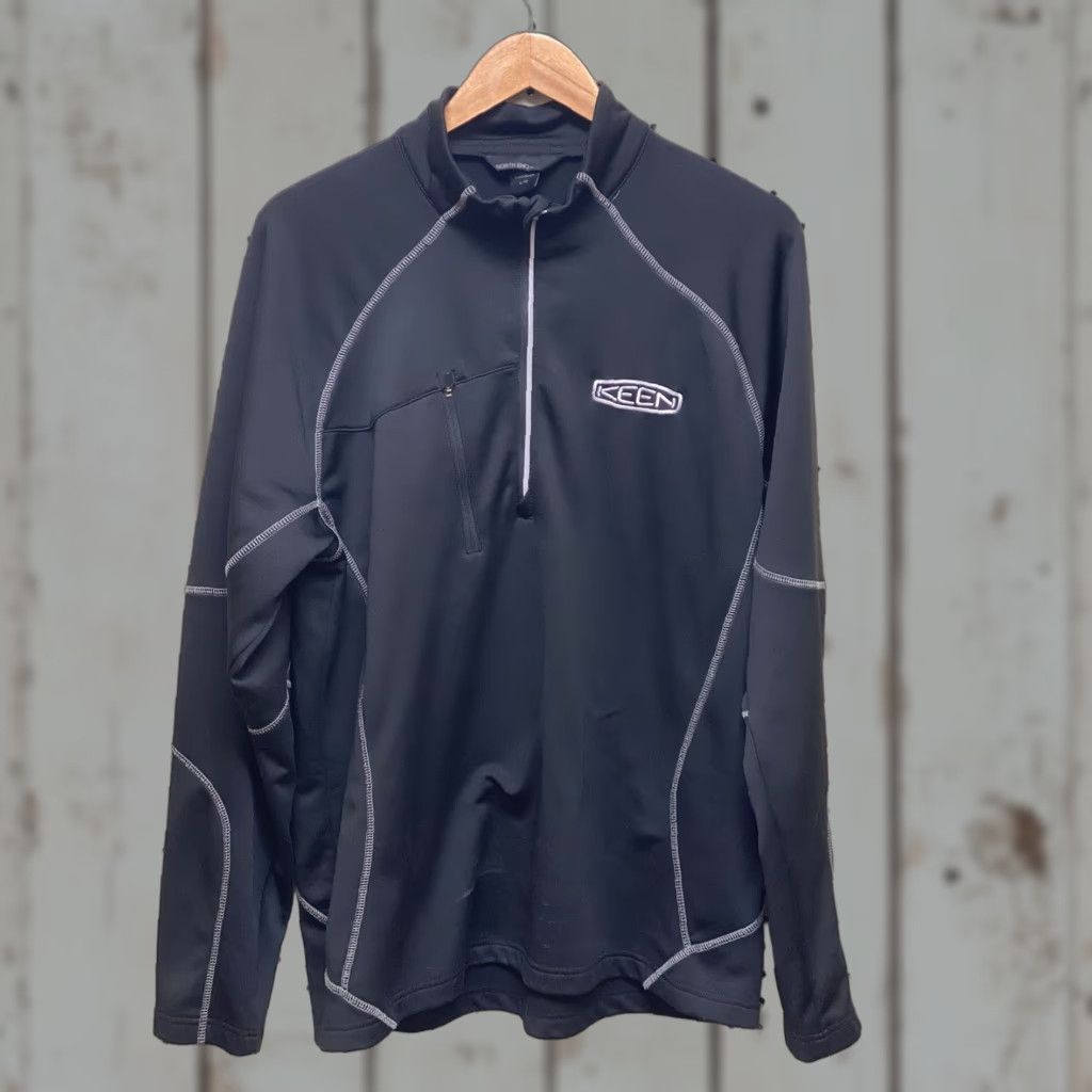 KEEN KEEN Mens Large Pullover Zip 1/4 Black Stitch Ski Hiking Long Sleeve Activewear Regular L - Casual, 60s-90s Theme? Size US L / EU 52-54 / 3 - 1 Thumbnail
