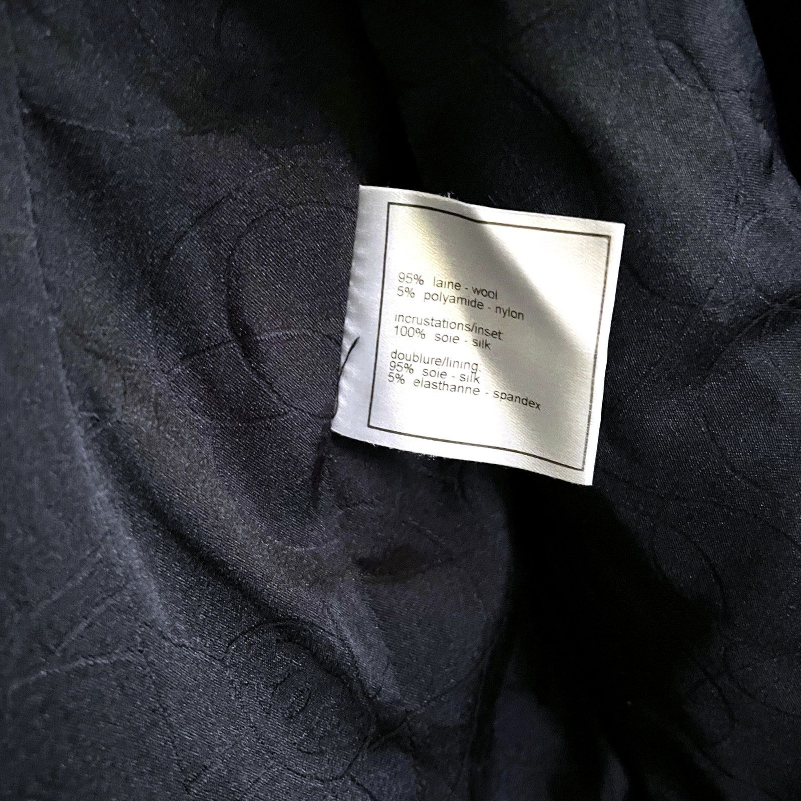 CHANEL Vintage Boucle Black Wool Boucle Dinner Jacket Blazer
