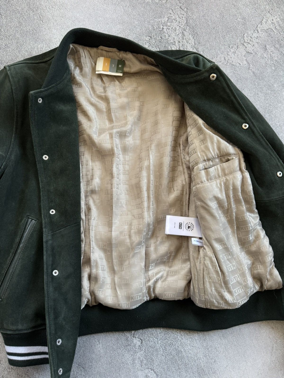 Men's Kith MLB New York Mets Suede Leather Bomber S Jacket