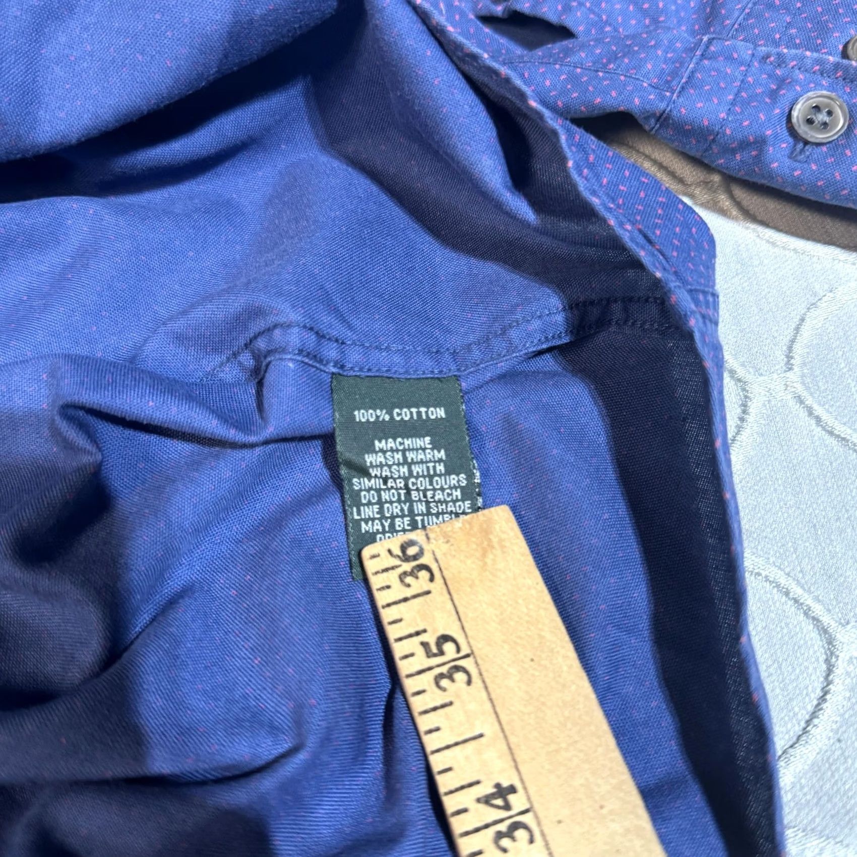 Rodd & Gunn Rodd & Gunn Shirt Mens XL Blue Geometric Button-Down Dress Shirt Sports Fit Size 46R - 4 Thumbnail