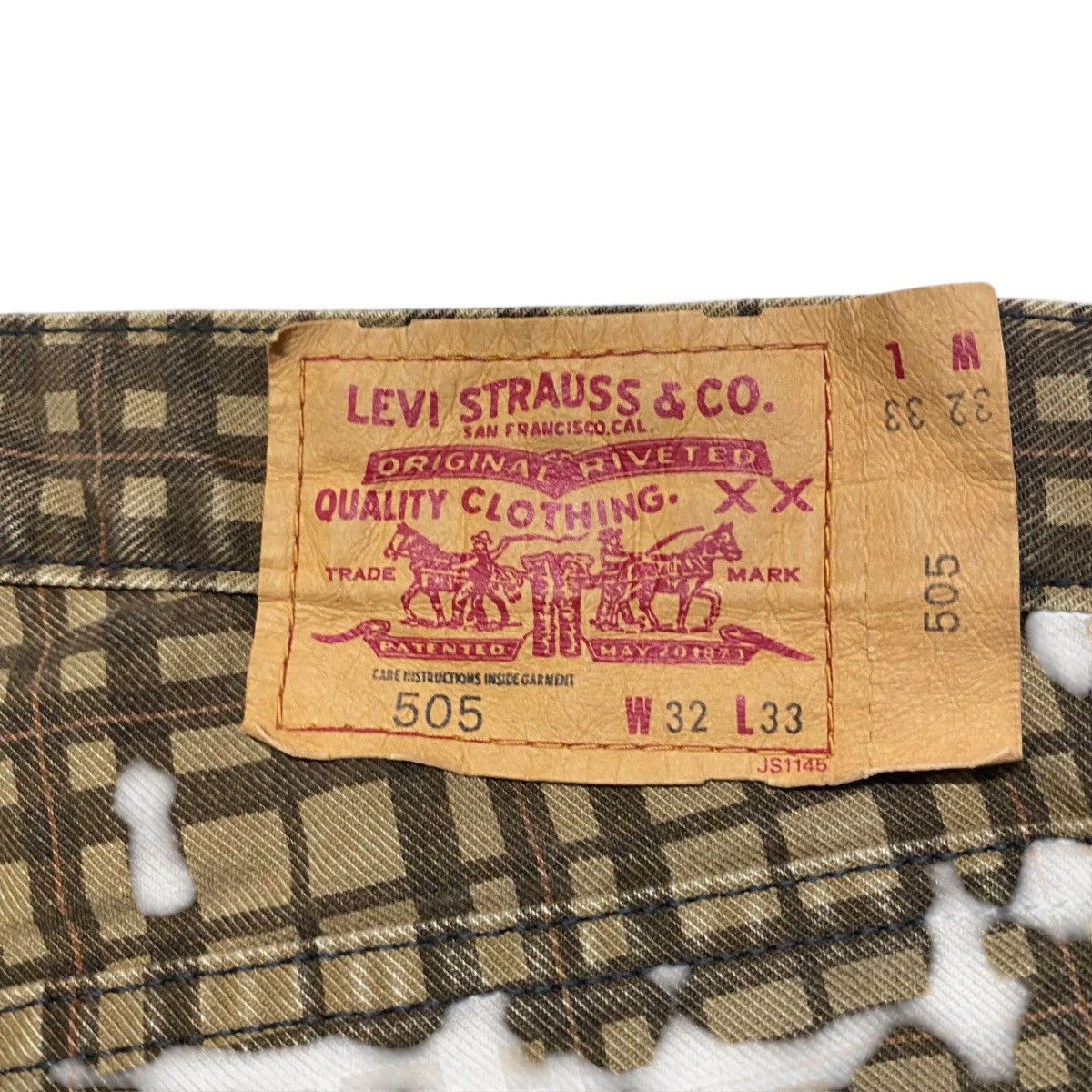 Levi's Vintage Levis 505 Brown Checkered Jeans Size US 32 / EU 48 - 12 Thumbnail