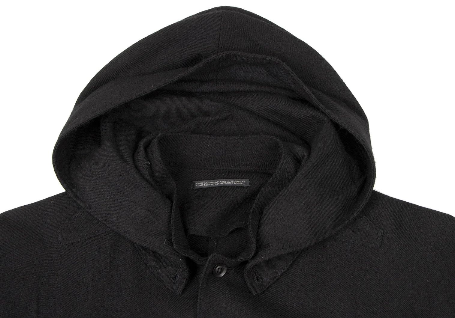 Yohji Yamamoto Yohji Yamamoto Wool Hooded Long Coat Black Size US M / EU 48-50 / 2 - 5 Thumbnail