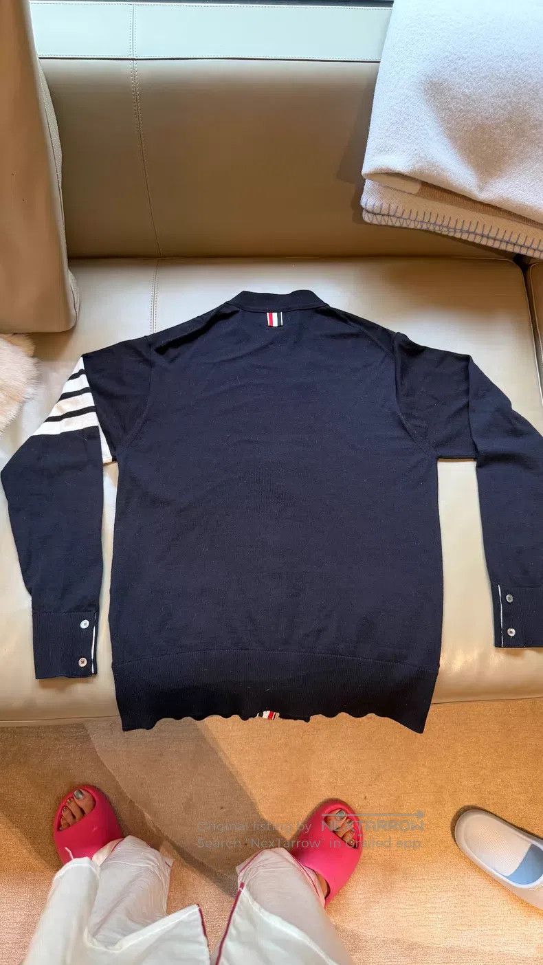 Thom Browne Thom Browne Dark Blue Wool Cardigan Size US L / EU 52-54 / 3 - 2 Thumbnail