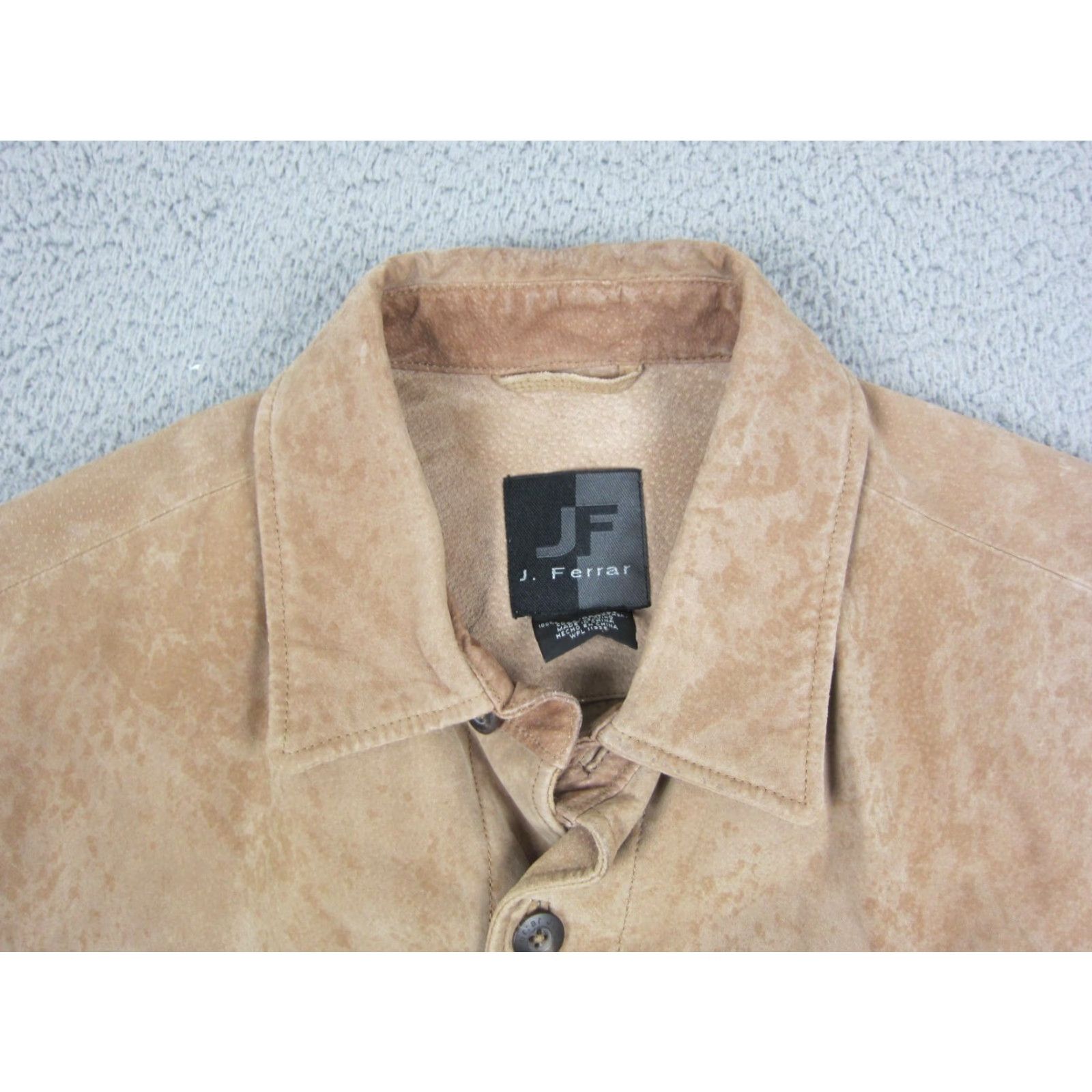 Vintage VINTAGE J. Ferrar Leather Jacket Mens L Brown Suede Button Front 90s Western Bomber Jacket Lined Solid Brown Mens2020 Size US L / EU 52-54 / 3 - 3 Thumbnail