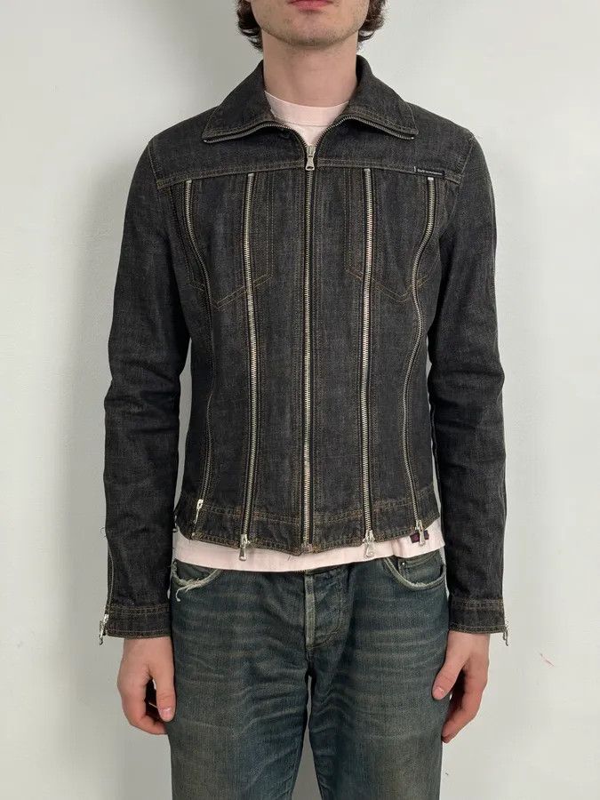 Dolce & Gabbana SS2003 Dolce & Gabbana Navy Blue Multi-Zip Denim Jacket Size XS / US 0-2 / IT 36-38 - 2 Thumbnail