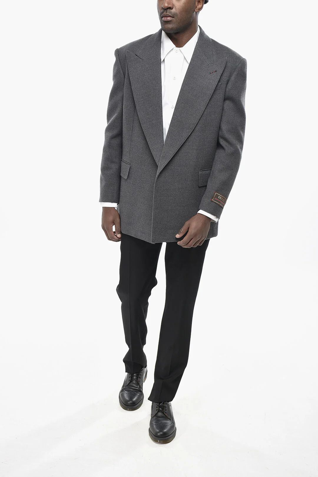 Gucci og1mm0426 Open Front Wool Jacket in Grey Size US M / EU 48-50 / 2 - 4 Thumbnail