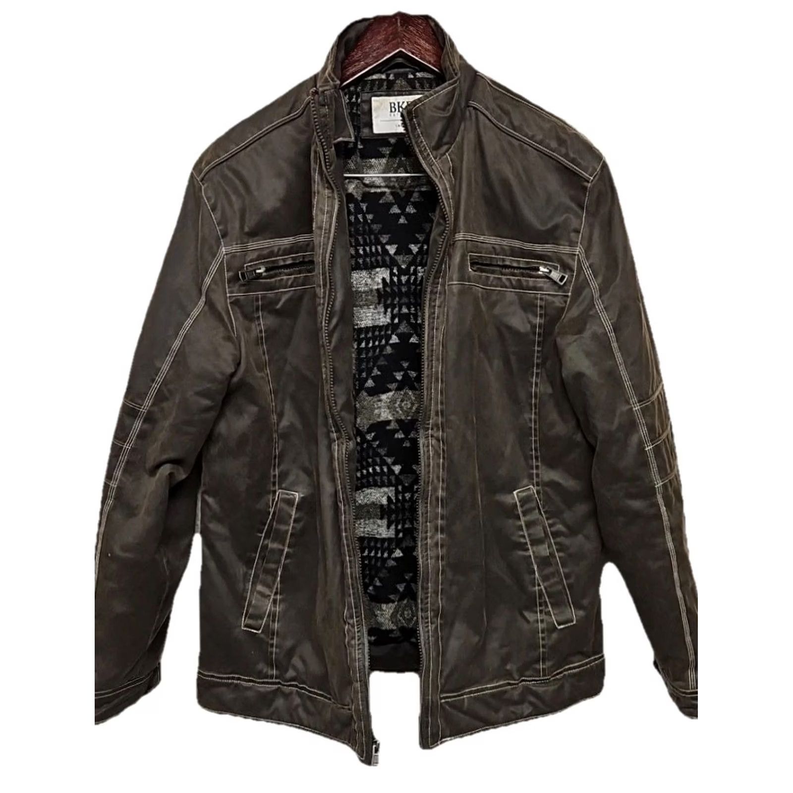 BKE BKE Brown Utility Jacket Men L Cotton Blend Lined Western Casual Size US L / EU 52-54 / 3 - 2 Thumbnail