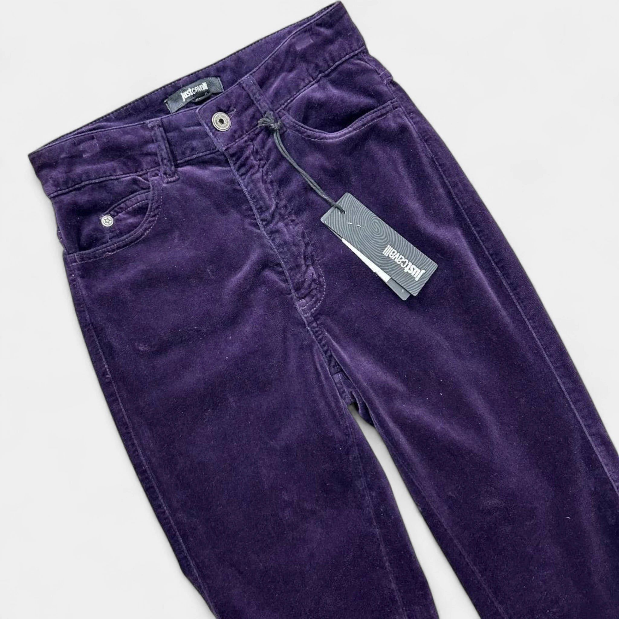 Just Cavalli Just Cavalli Purple Velour Pants Size 26" / US 2 / IT 38 - 2 Thumbnail