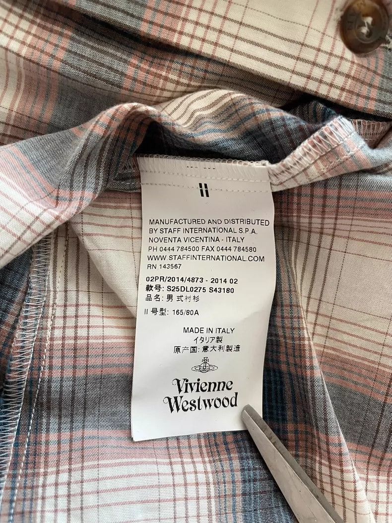 Vivienne Westwood Vivienne Westwood Men’s Asymmetrical Plaid Shirt Size M / US 6-8 / IT 42-44 - 6 Thumbnail