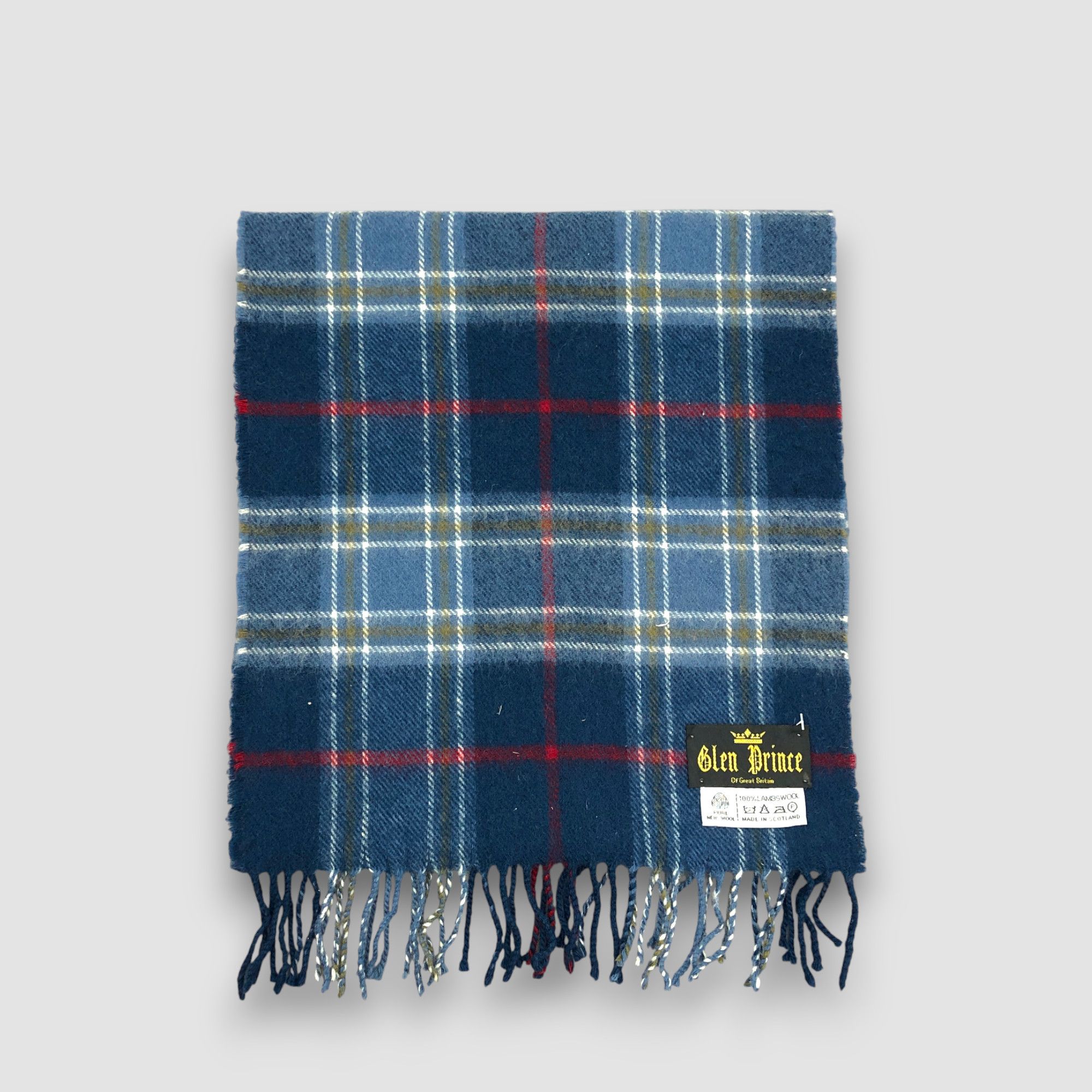 Japanese Brand Vintage Y2K Glen Prince Scarf Muffler Tartan Wool Scarves Size ONE SIZE - 2 Thumbnail