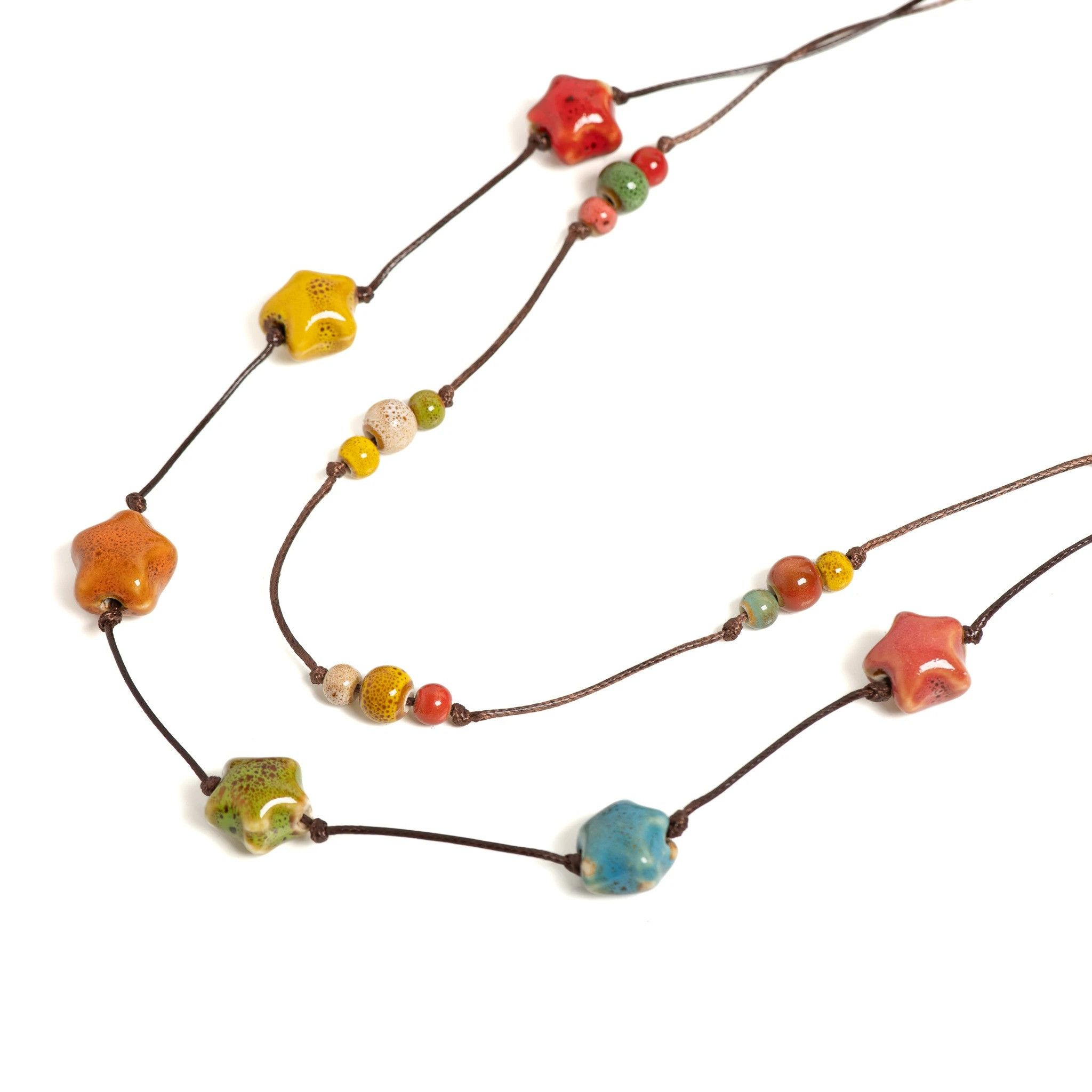 Handmade Double-layer Star Pendant Necklace Jewelry Gift For Her Size ONE SIZE - 1 Thumbnail