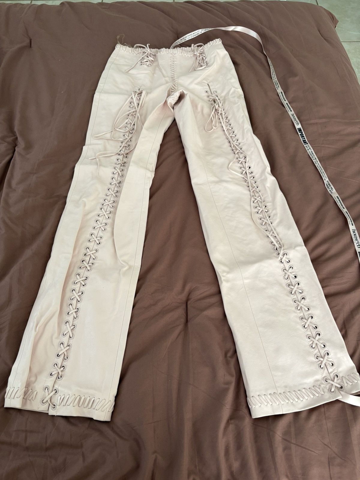House of CB Tie Up Leather Pants Size 26" / US 2 / IT 38 - 7 Thumbnail