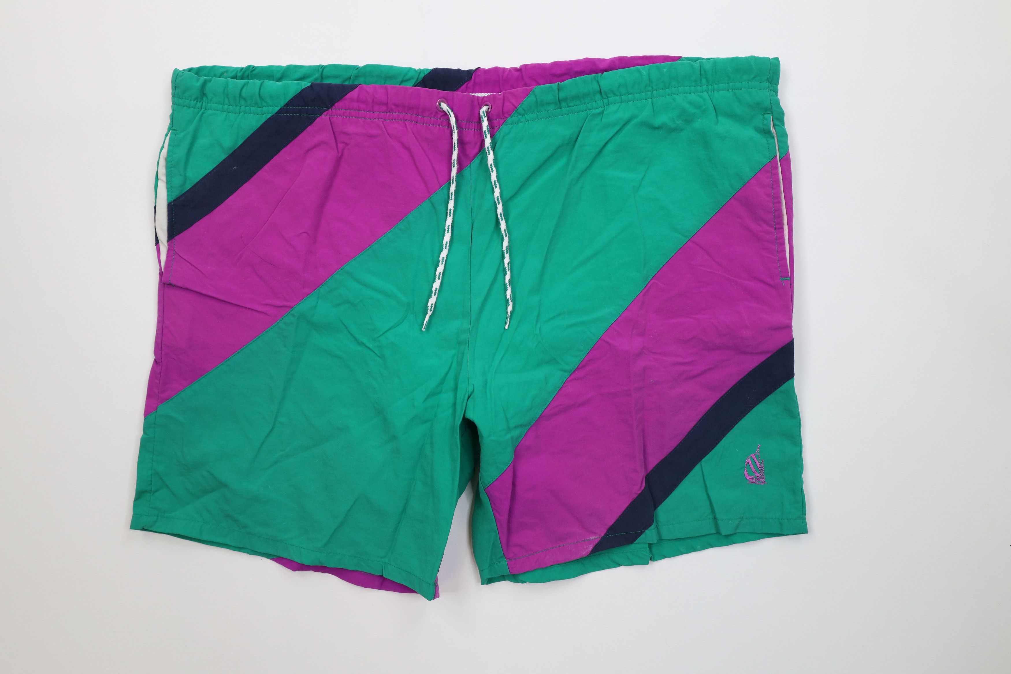 Nautica AS IS Vintage 90s Nautica Beach Sailing Lined Shorts Trunks Size US 38 / EU 54 - 1 Thumbnail