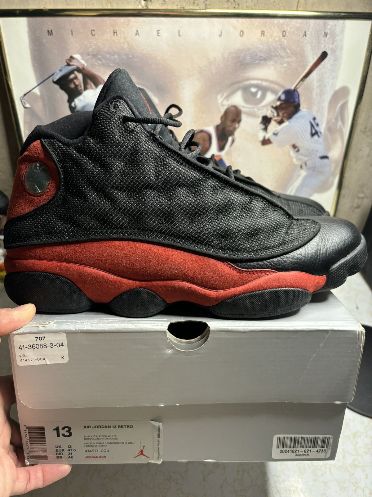 Jordan Brand Air Jordan 13 Retro 2017 Bred 2017 Size US 13 / EU 46 - 1 Thumbnail