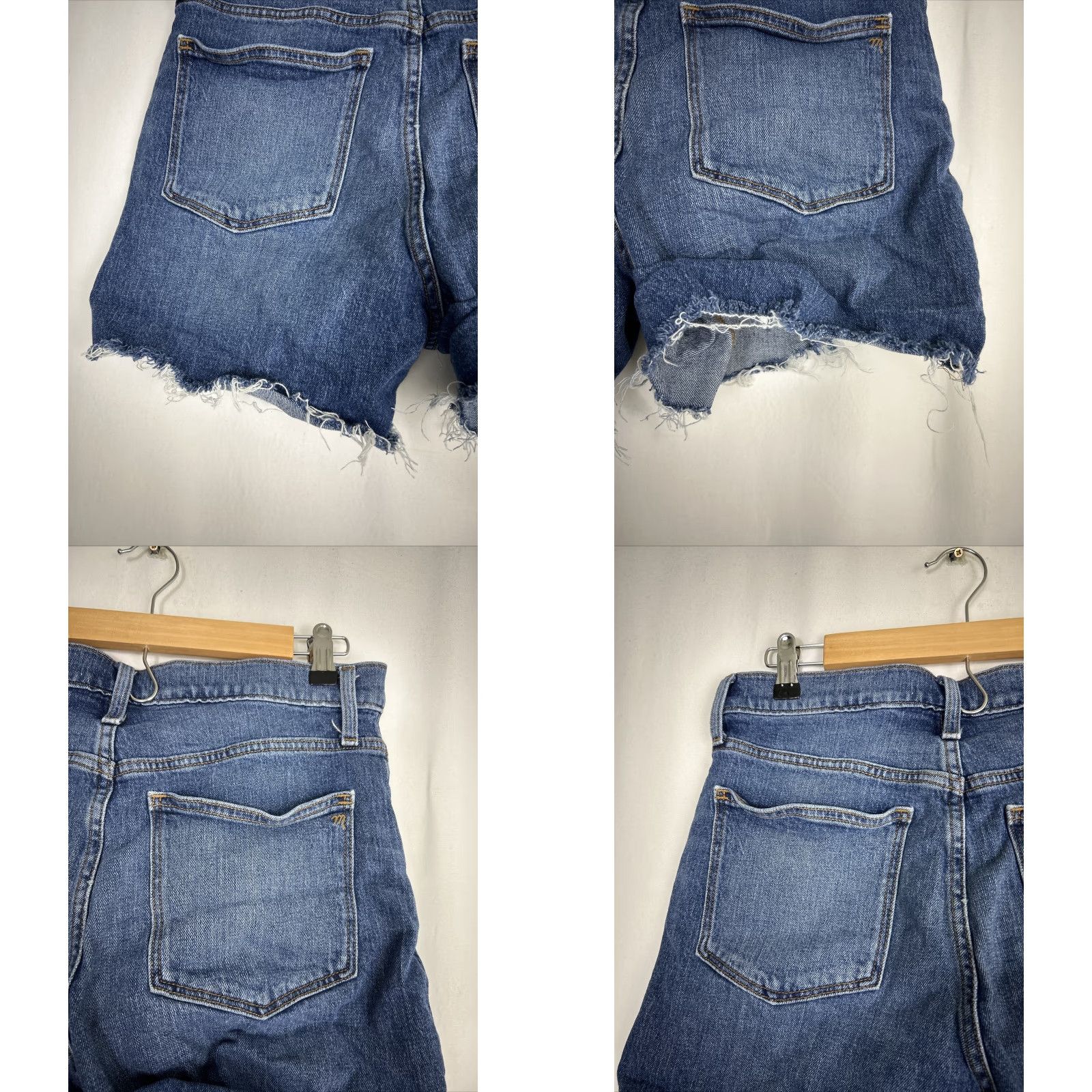 Madewell Madewell Shorts Women 29 High-Rise Cut-Off Blue Denim Medium Wash 30x5 Size 29" - 8 Thumbnail