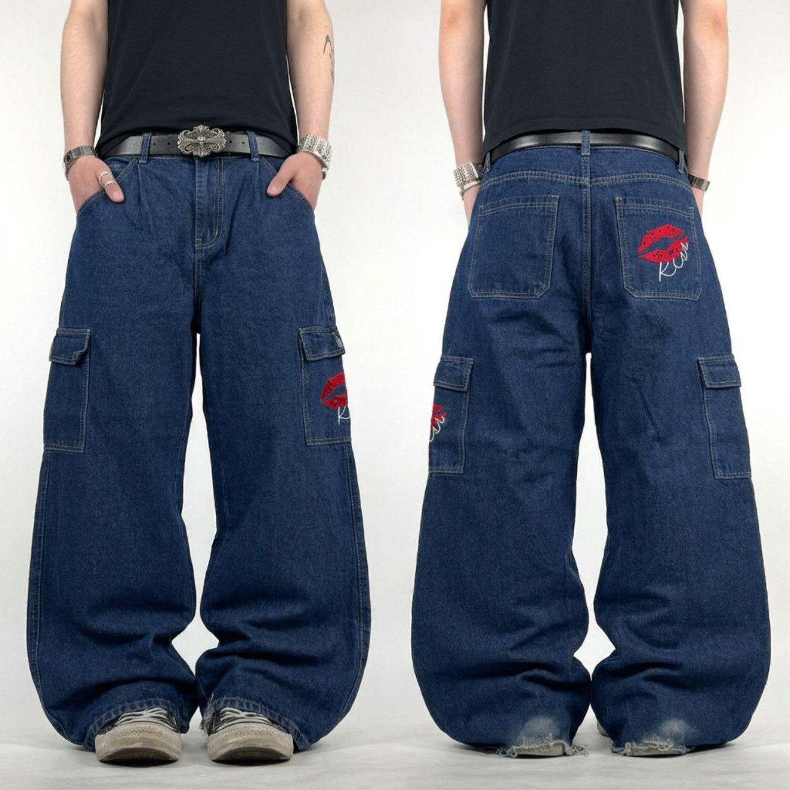 Fox Racing × JNCO × Streetwear Vintage y2k Fox Racing Embroided