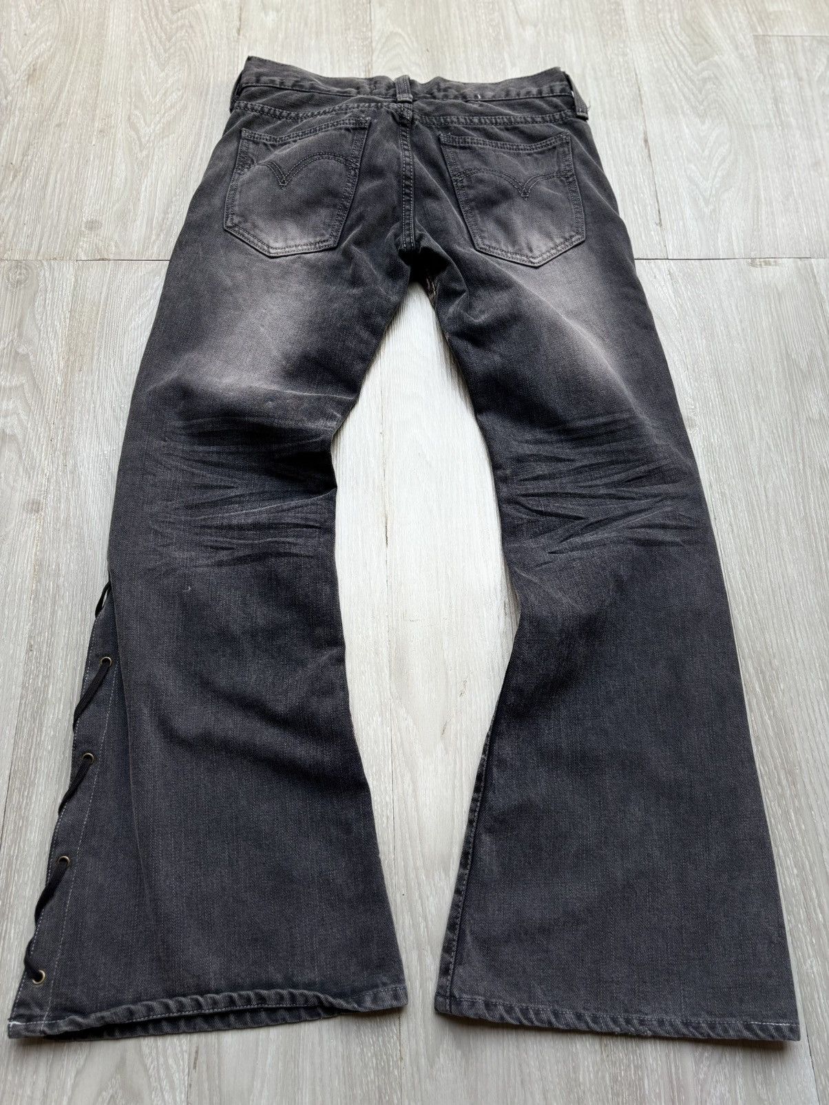 Japanese Brand LEVIS lace-up flare jeans Size US 27 - 3 Thumbnail