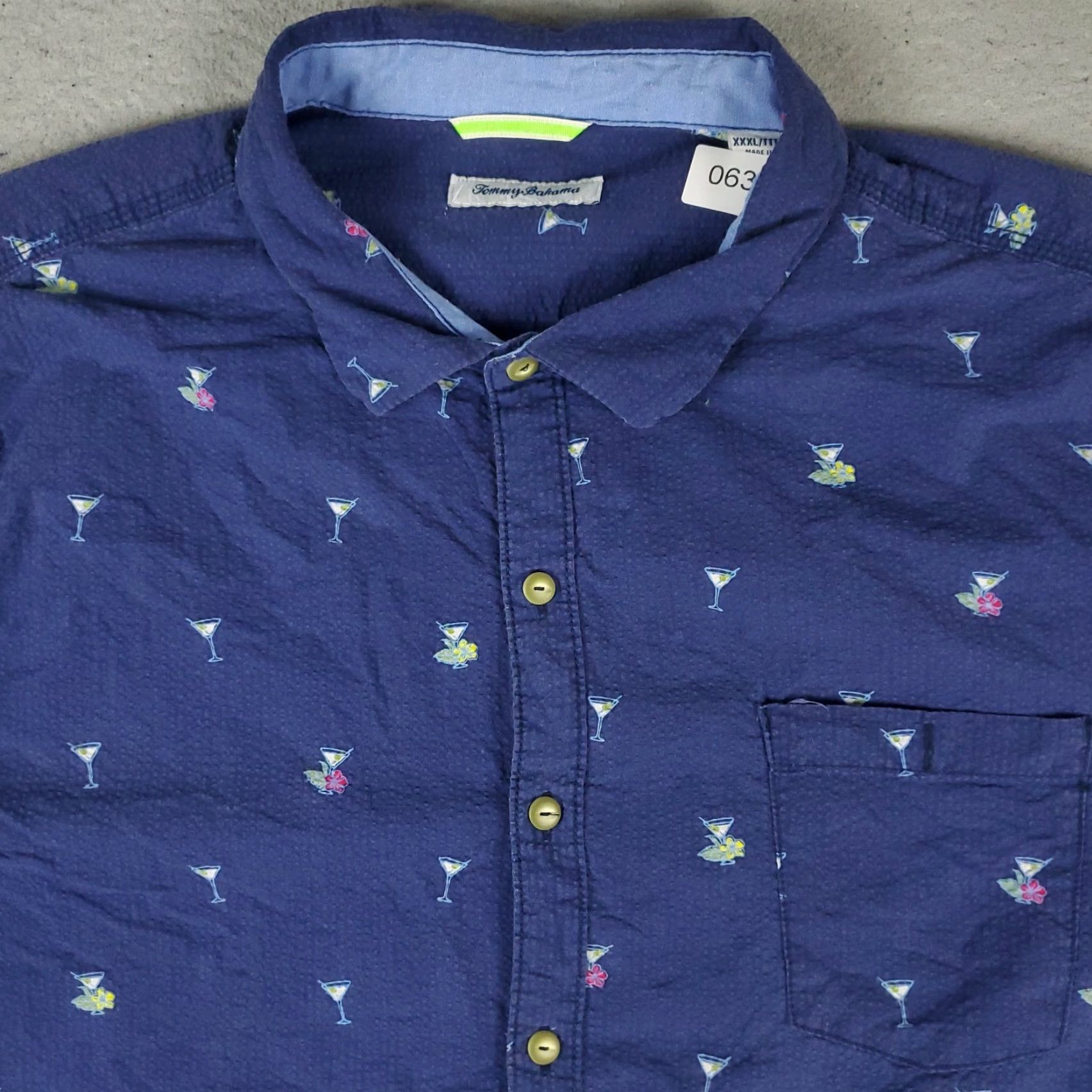 Tommy Bahama Tommy Bahama Geometric Button-Up Shirt Men’s 3XL Blue Cotton Blend Short Sleeve Casual Tropical Size US XXL / EU 58 / 5 - 2 Thumbnail
