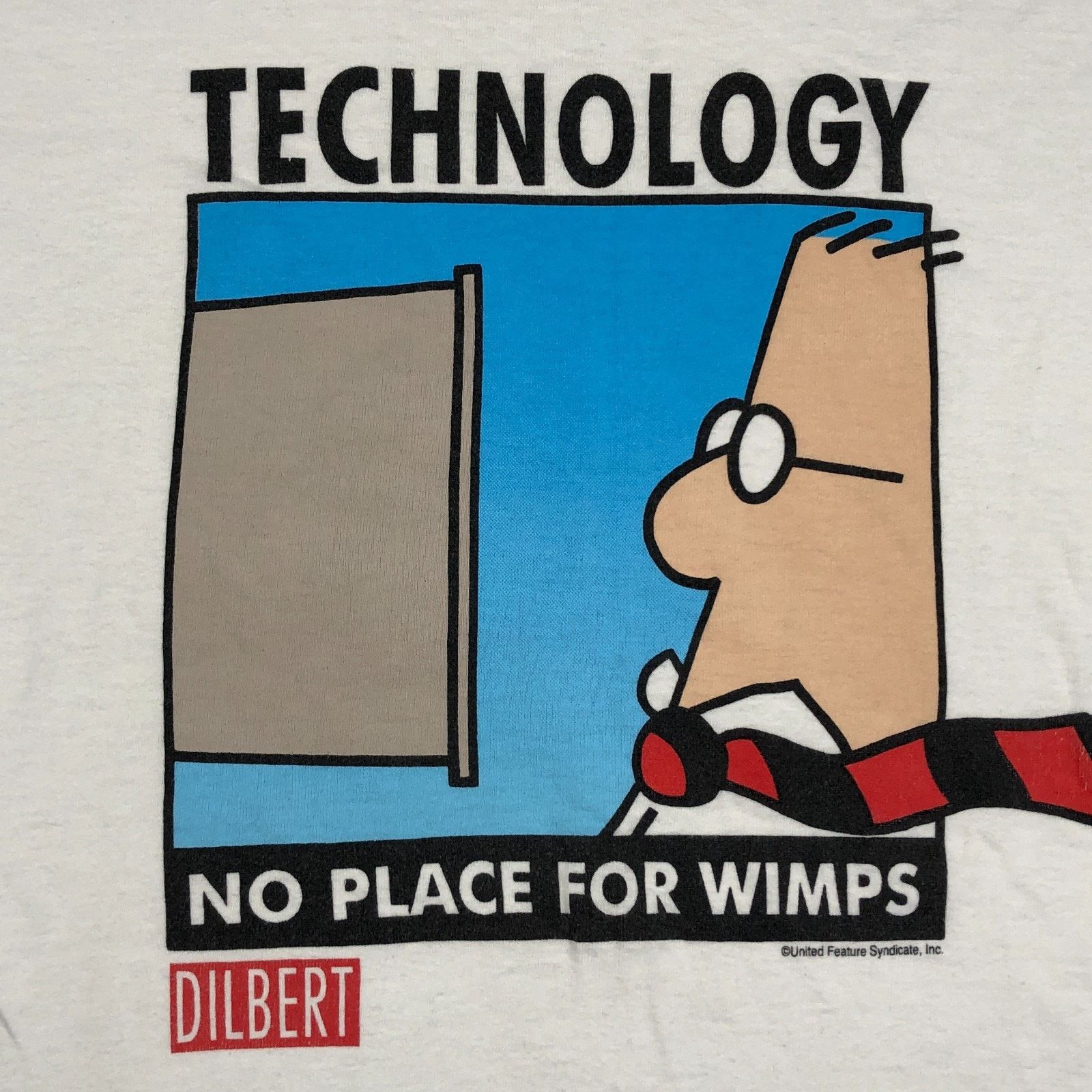 Vintage vintage 1990s Dilbert Technology No Place for Wimps Tee M Size US M / EU 48-50 / 2 - 2 Thumbnail