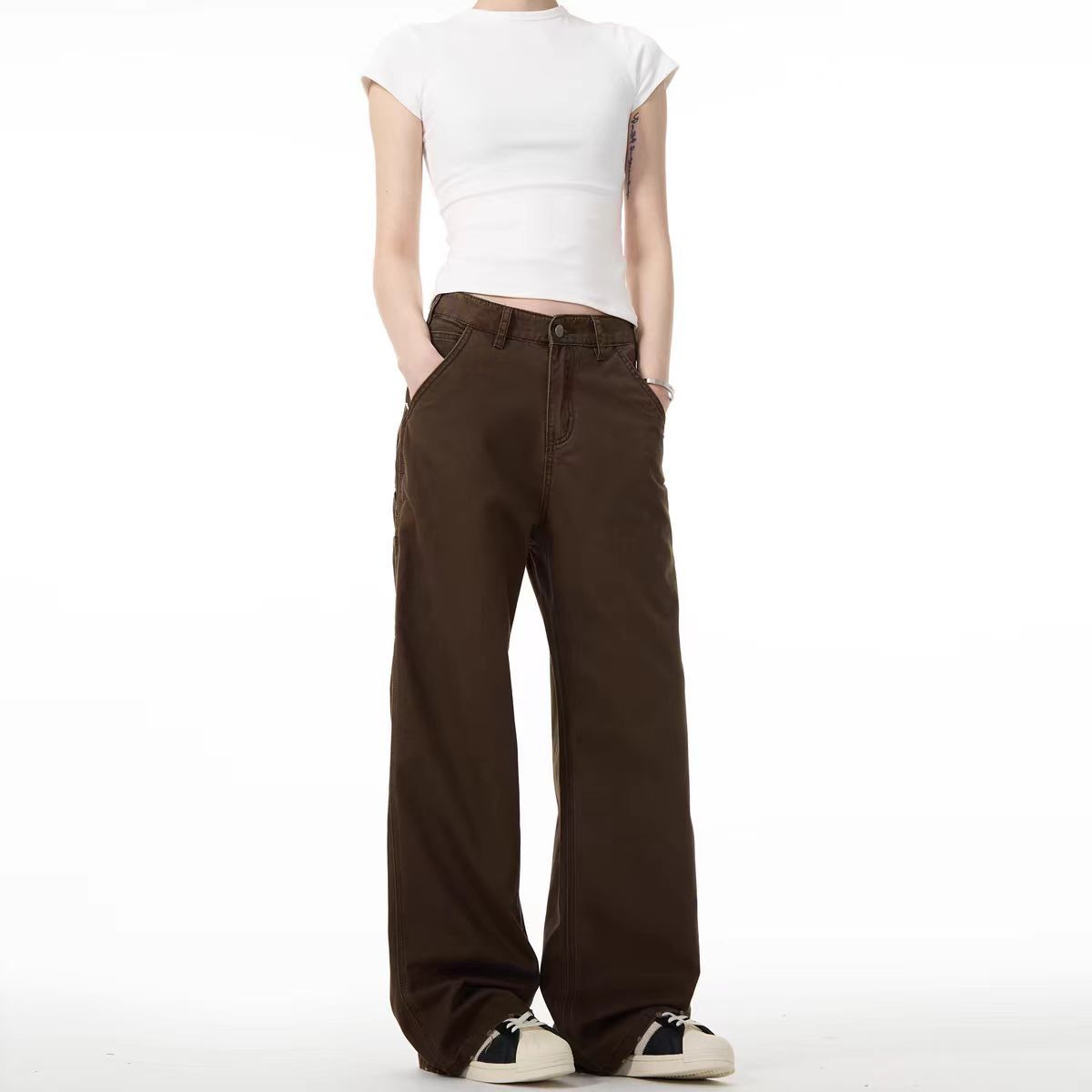 Japanese Brand × Vintage Brown High Street Vintage Loose Fit Jeans Size US 30 / EU 46 - 3 Thumbnail