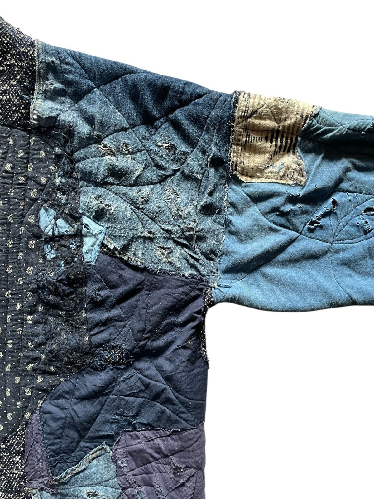 Proleta Re Art Custom Indigo Boro Damaged Fabric Haori Kimono Jacket Size US L / EU 52-54 / 3 - 8 Thumbnail