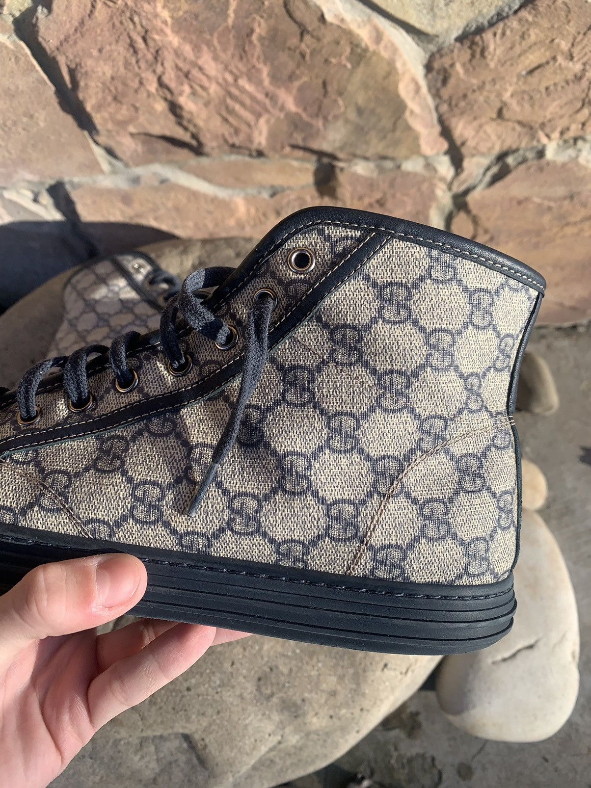 Gucci 🔥GUCCI MONOGRAM HIGHT TOP SNEAKERS Size US 9.5 / EU 42-43 - 14 Thumbnail