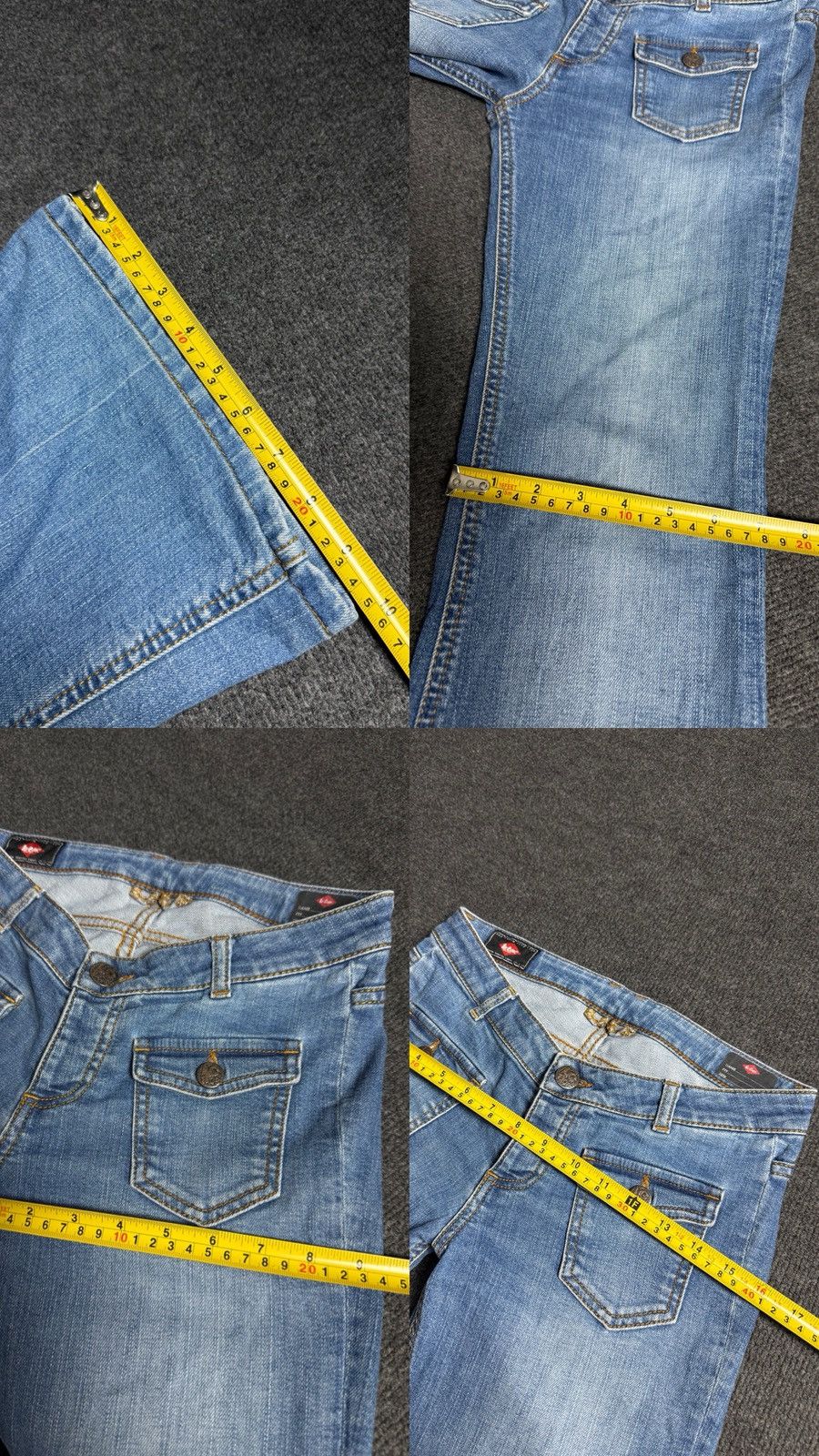 Le Grande Bleu (L.G.B.) Retro 00s Opium Lee Cooper Y2K Low Rise Flared Bootcut Jeans Size 25" / US 0 / IT 36 - 22 Thumbnail