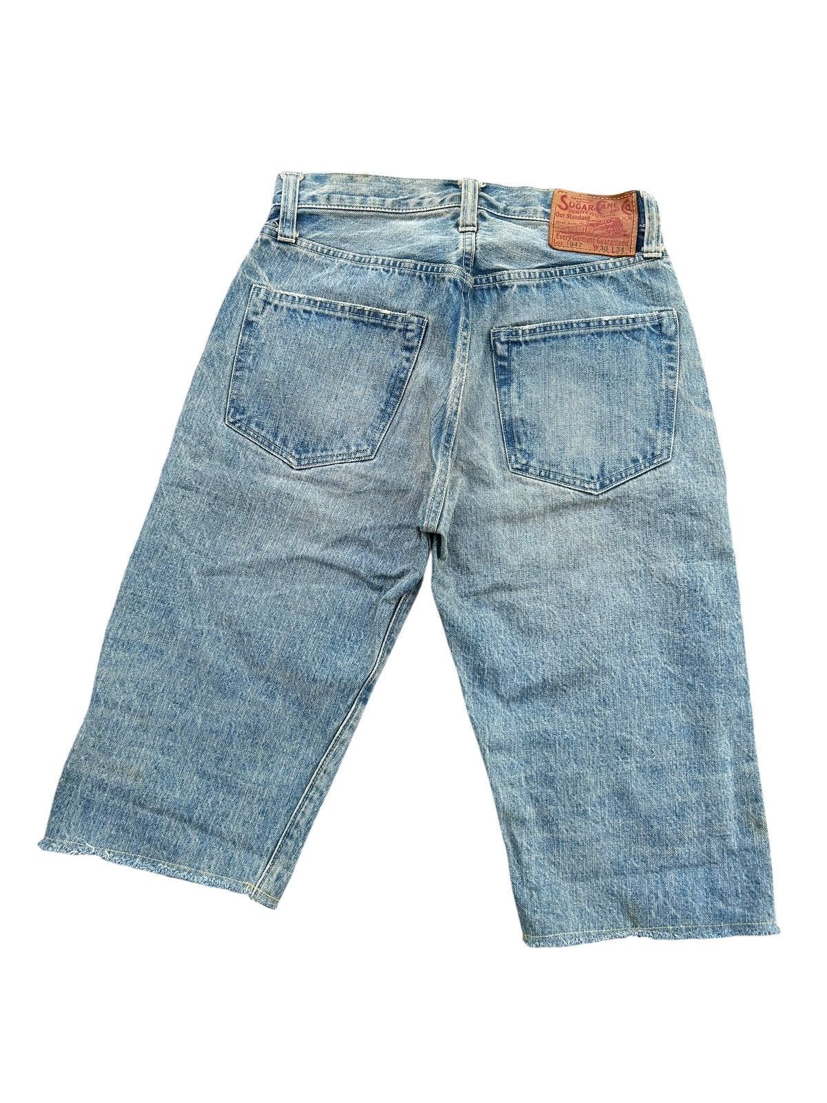 Kapital × Sugar Cane × Vintage Vintage Sugar Cane Selvedge Distressed Short Denim Jeans Size US 28 / EU 44 - 7 Thumbnail