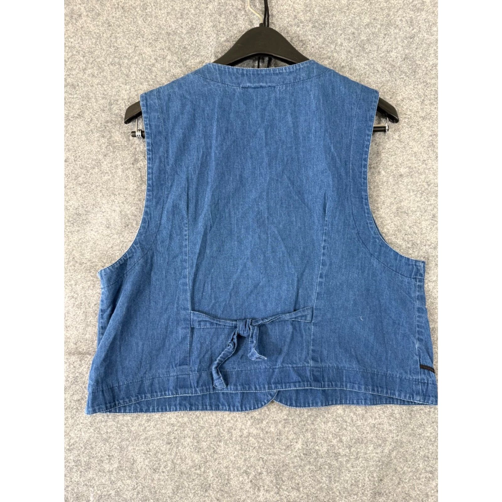 Denime VINTAGE On The Verge Vest Womens M Blue Denim Embroidered Boho Western USA Size M / US 6-8 / IT 42-44 - 7 Thumbnail