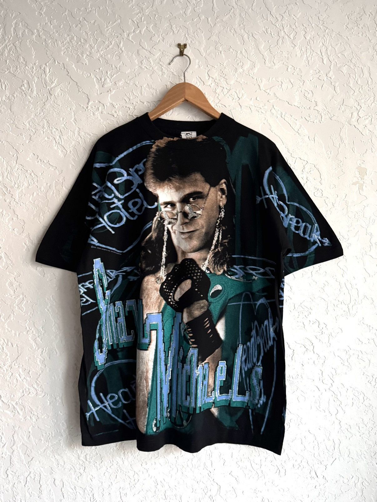 WWF Vintage Shawn Michaels 1995 WWF All Over Print T-shirt Size US XL / EU 56 / 4 - 1 Thumbnail