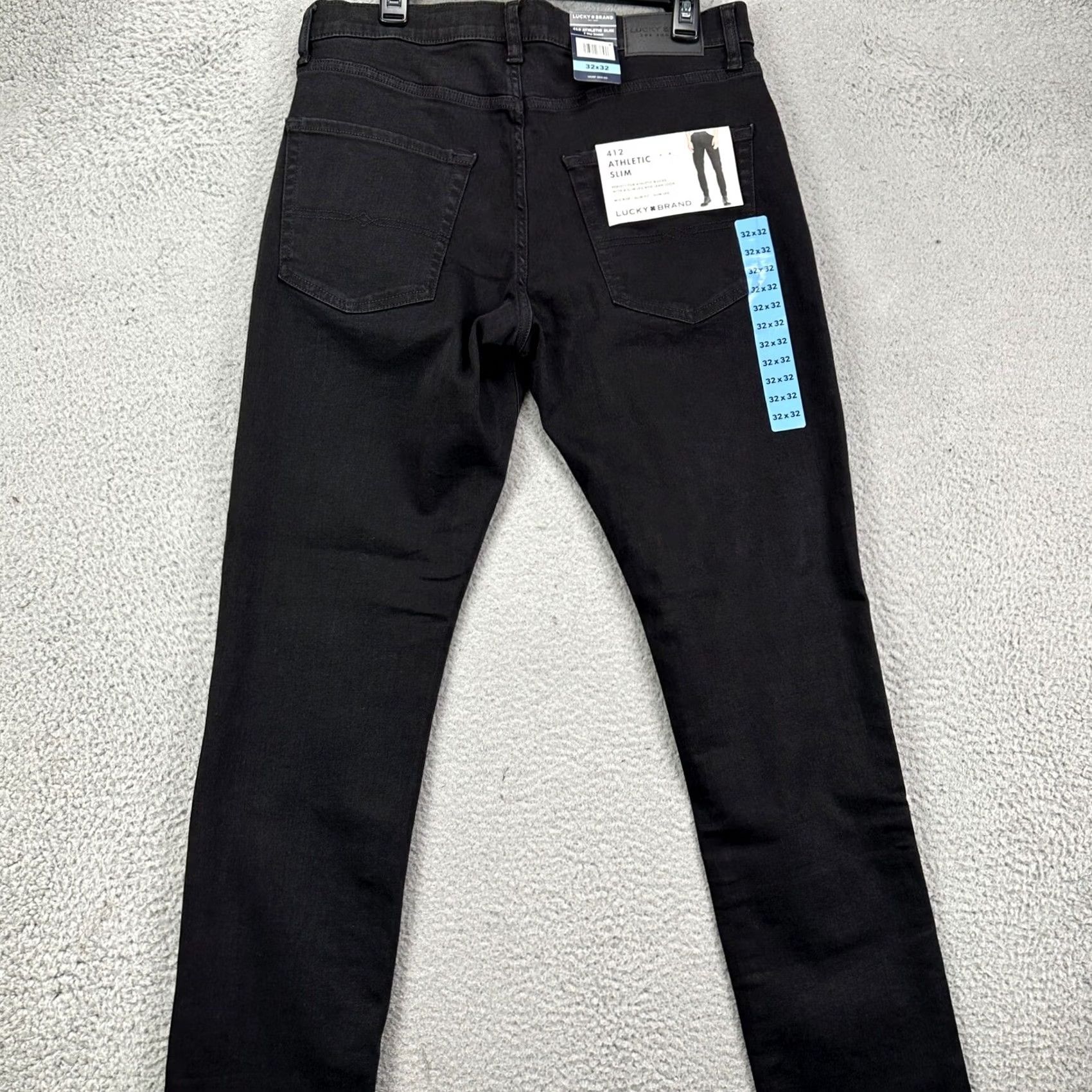 Lucky Brand Lucky Brand 412 Mens Slim Fit Jeans 32X32 Black Distressed Mid Rise Denim 5 Pocket Casual Outdoor Mens Size US 32 / EU 48 - 2 Thumbnail