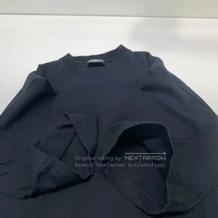 Balenciaga Balenciaga Black Logo Embroidered Short Sleeve T. Size US S / EU 44-46 / 1 - 8 Thumbnail