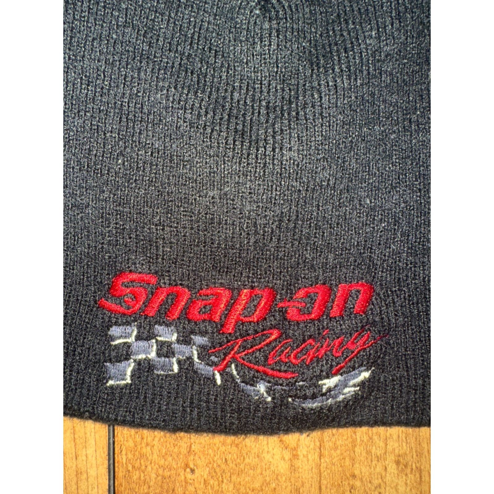 Vintage VINTAGE Snap-On Racing Beanie Black Y2K Style Embroidered Mechanic Hat Size ONE SIZE - 2 Thumbnail