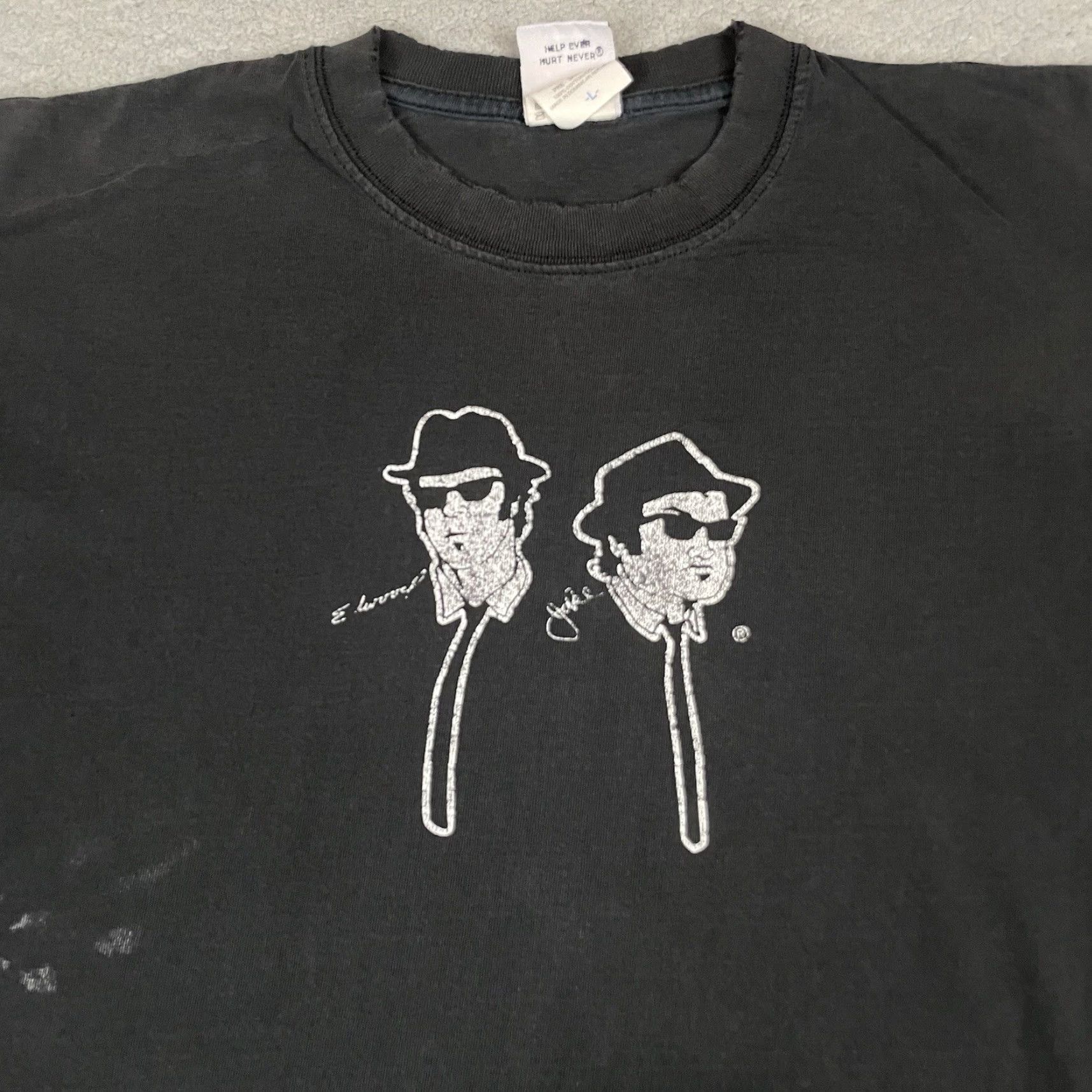 Vintage VINTAGE House of Blues Shirt Mens L Black Crew Neck Short Sleeve Logo Distressed Blues Brothers Shirt 1242 Size US L / EU 52-54 / 3 - 2 Thumbnail