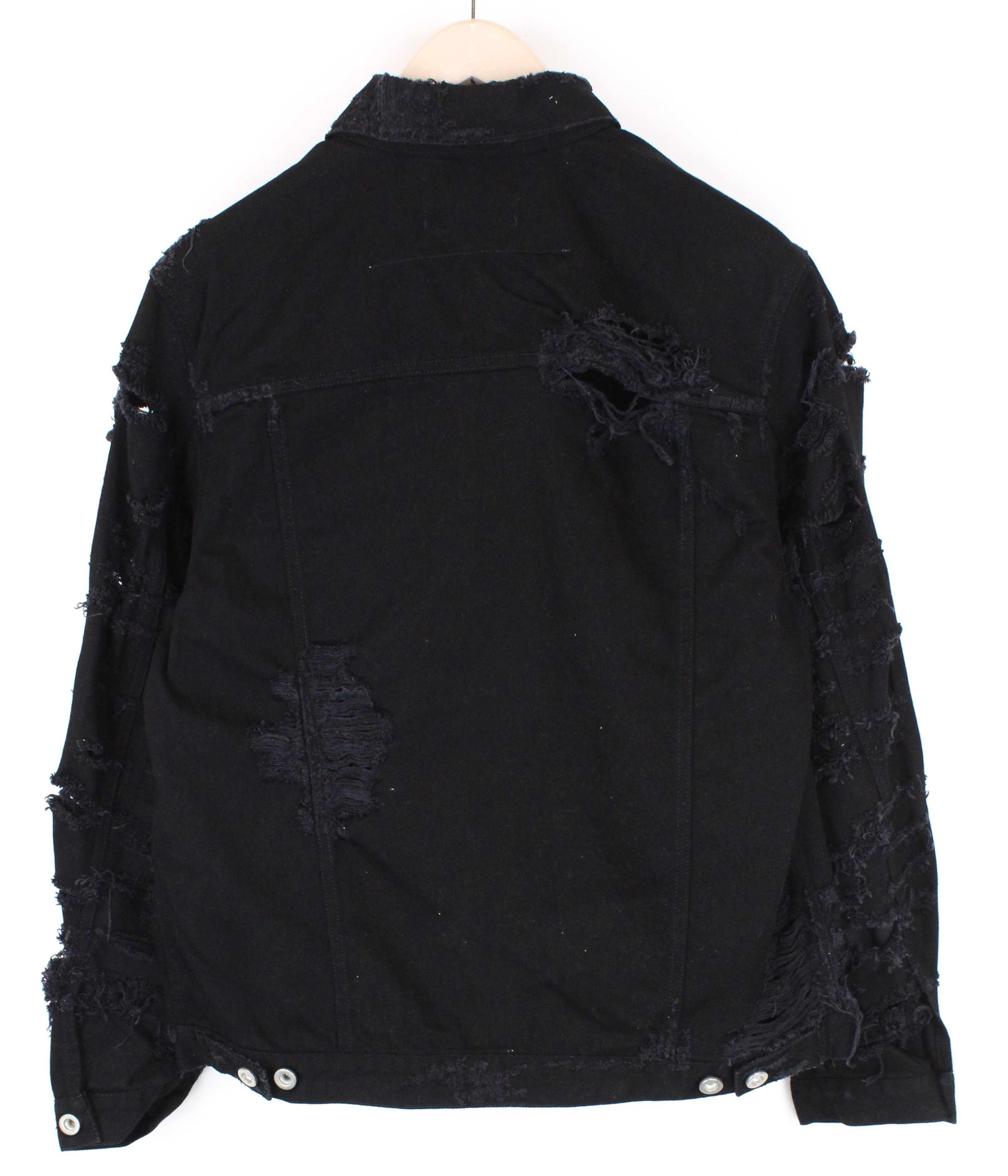 Diesel DE-VISTY 084WA S Black Cotton Ripped Jacket 55631 Size S / US 4 / IT 40 - 2 Thumbnail