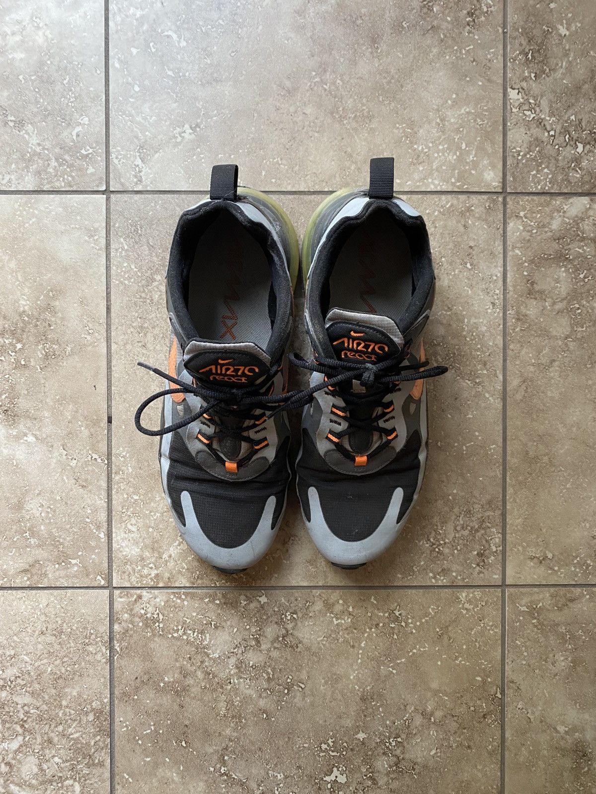 Nike Nike Air Max 70 React - Grey & Orange / Size 9.5 Men Size US 9.5 / EU 42-43 - 2 Thumbnail