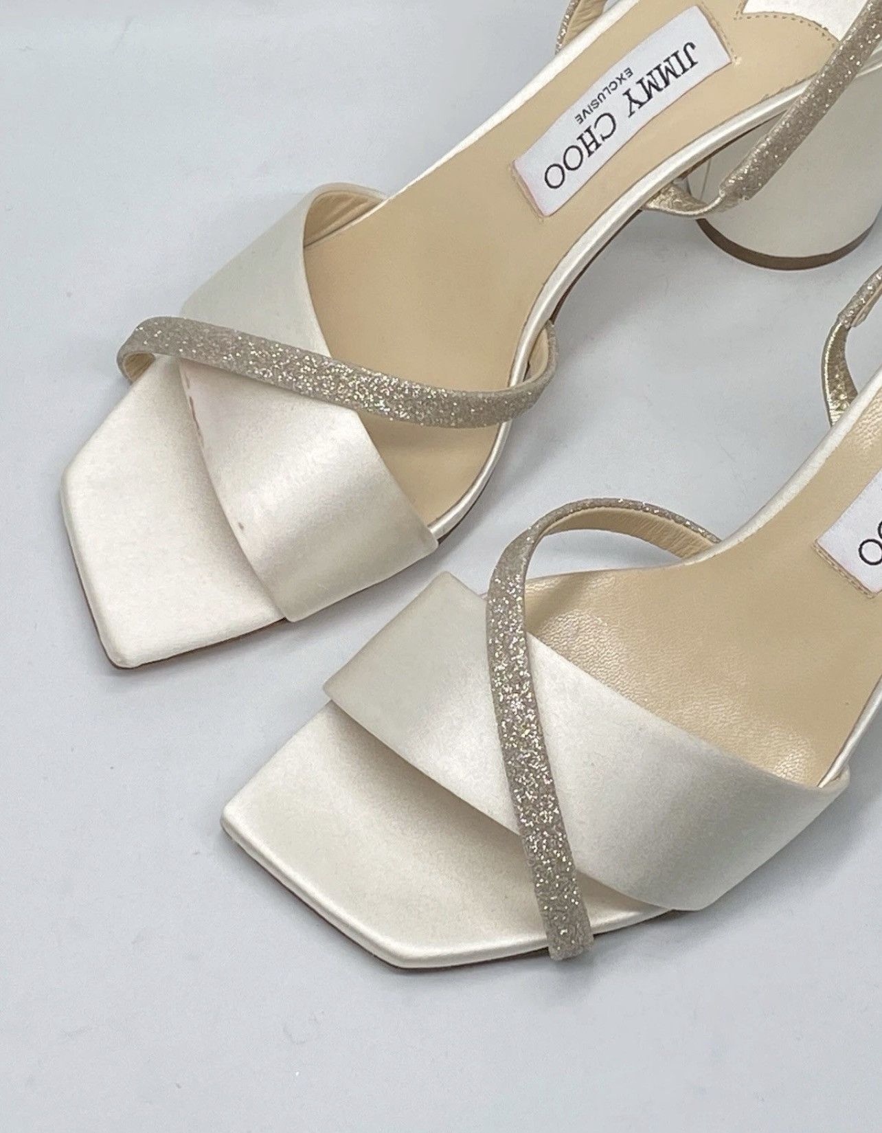 Jimmy Choo Jimmy Choo Plum Satin & Glitter Slingback Sandals size 39 Size US 9 / IT 39 - 7 Thumbnail
