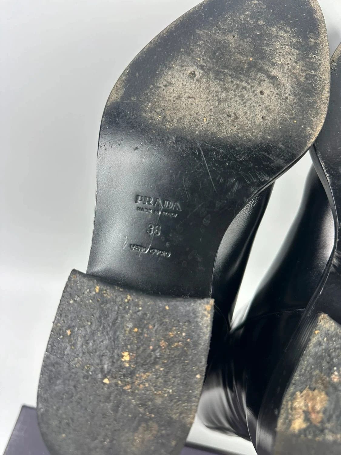 Prada Prada SS2014 Black Leather Vernis Patent Boots Pointy Toe Size US 6 / IT 36 - 17 Thumbnail