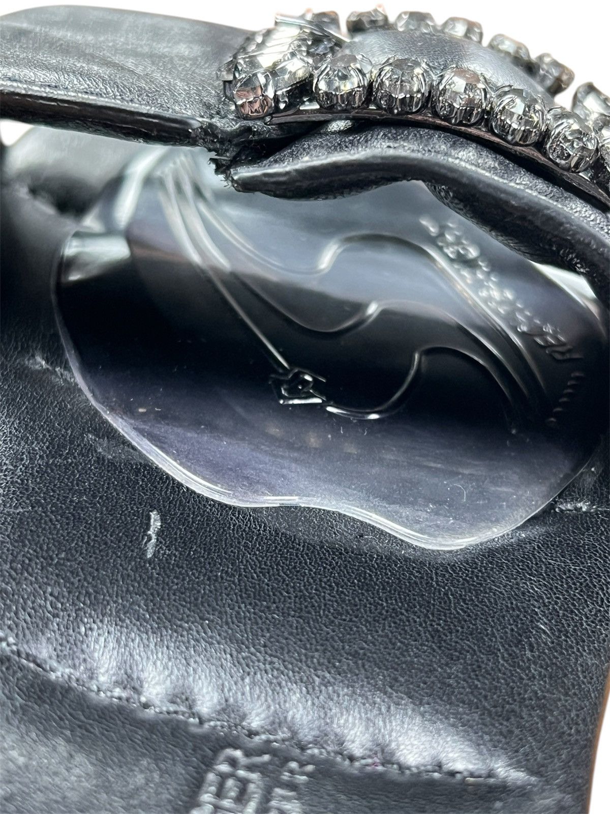 Other Kennel & Schmenger Black Leather Crystal Buckle Mules Size US 10 / IT 40 - 6 Thumbnail