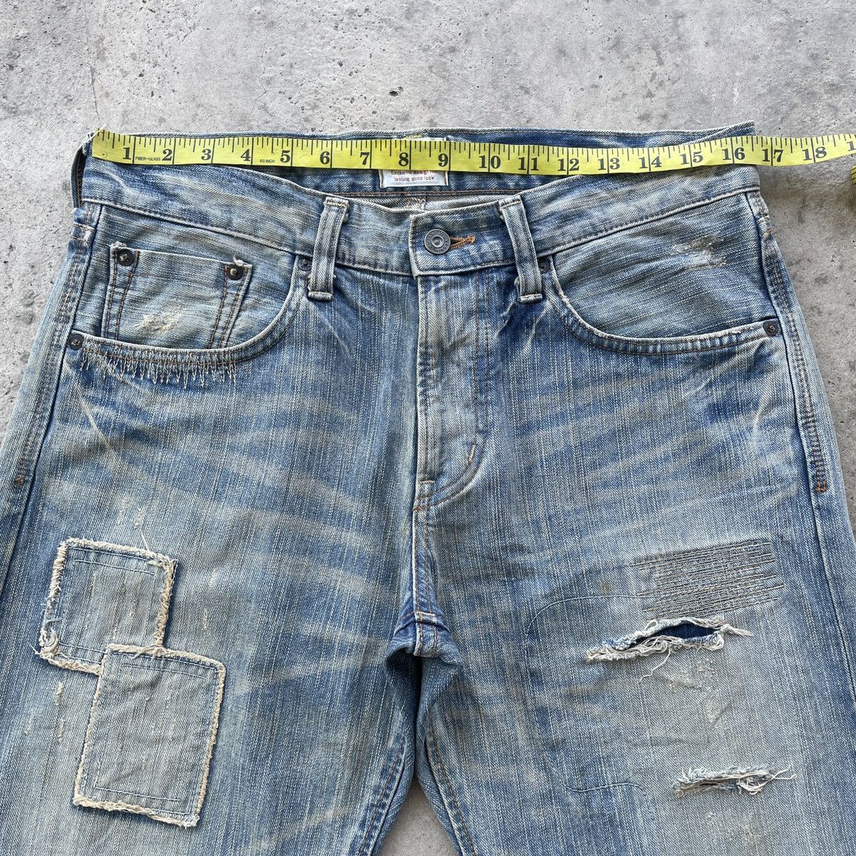 Edwin Vintage Edwin Distressed Patchwork Mudwash Faded Jeans Pants Size US 33 - 5 Thumbnail