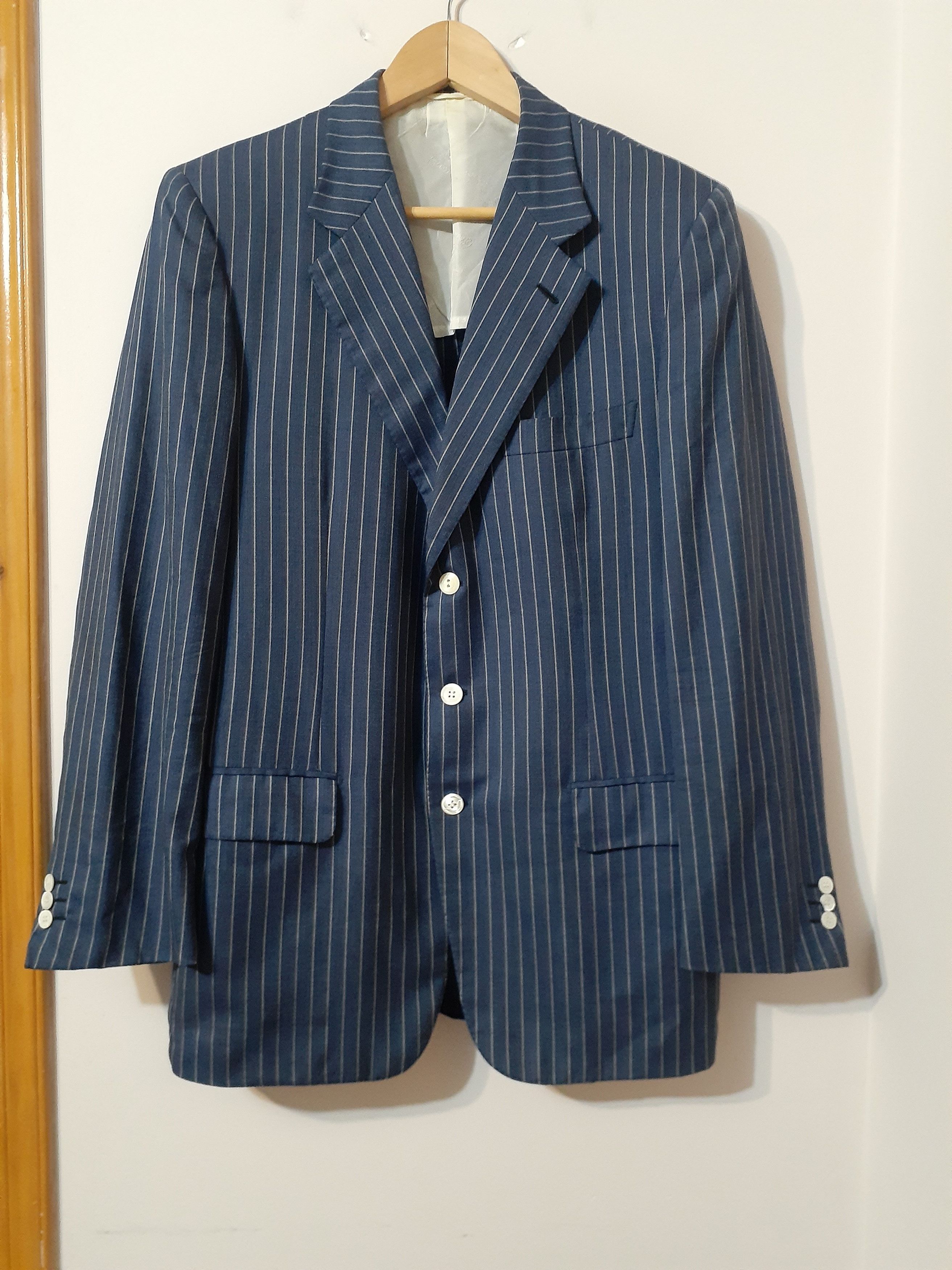 Brioni Brioni Colonna per Ceriello 1903 Striped Blazer Jacket Blue Size 50L - 1 Thumbnail