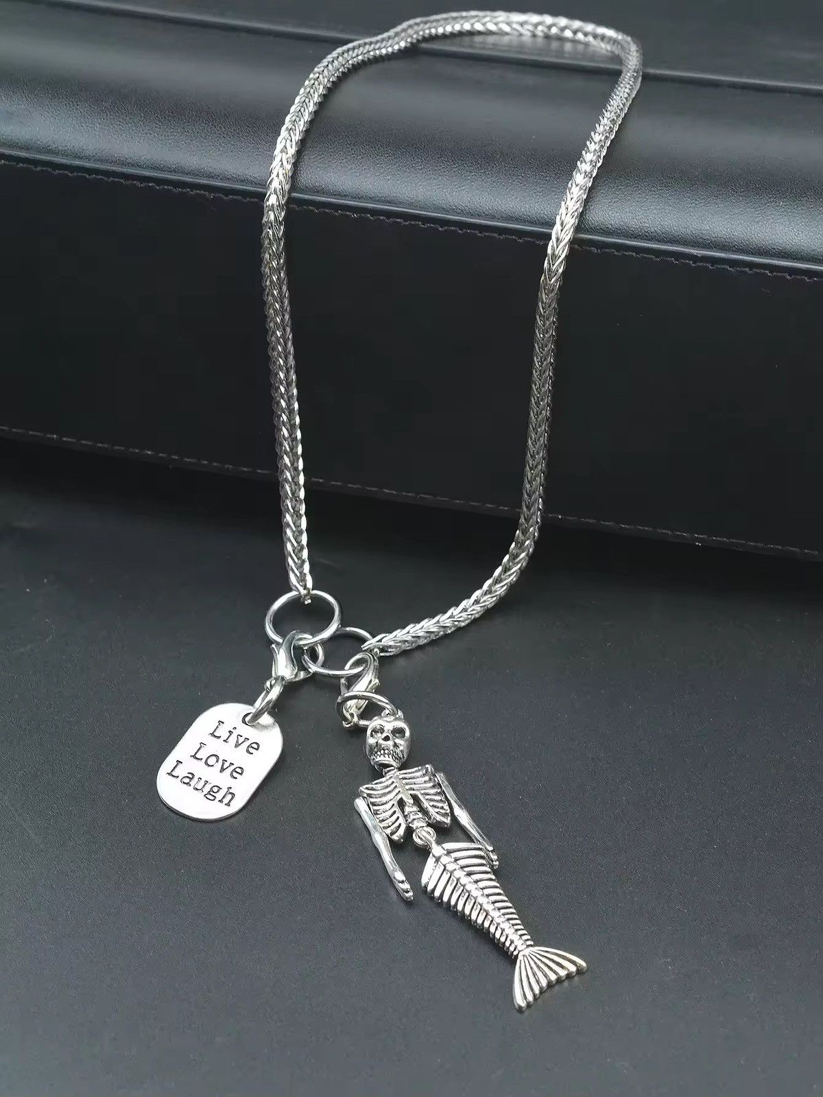Other 4mm square foxtail necklace skeleton mermaid pendant Size ONE SIZE - 1 Thumbnail