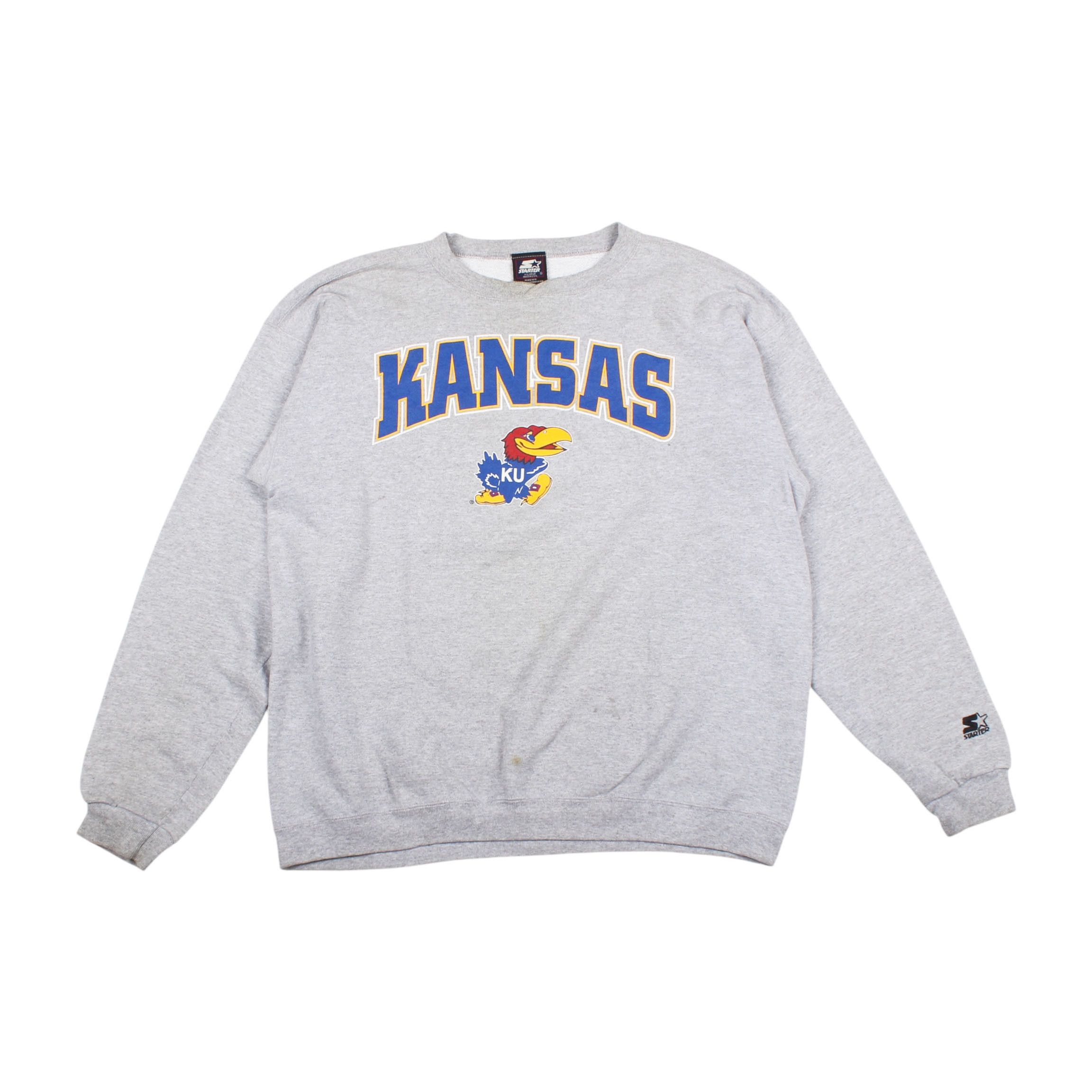 Starter × Vintage Starter University of Kansas Jayhawks Crewneck Sweatshirt Size US XL / EU 56 / 4 - 1 Thumbnail