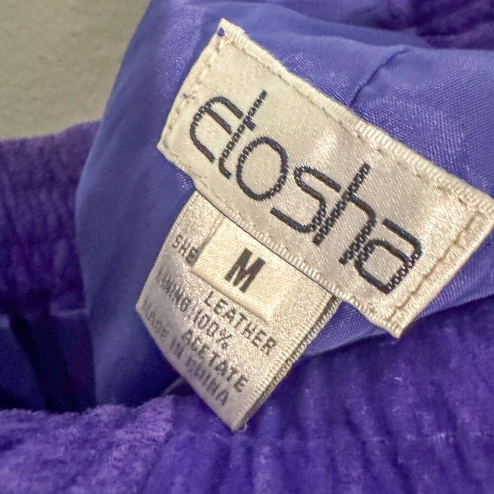 Other Vintage 90s Etosha Purple Suede Leather Midi Skirt Size 31" - 5 Thumbnail