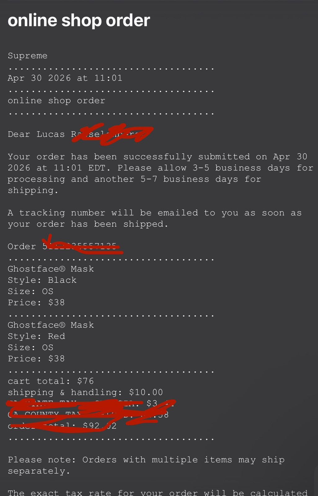 Supreme Supreme Ghostface Mask Size ONE SIZE - 9 Thumbnail