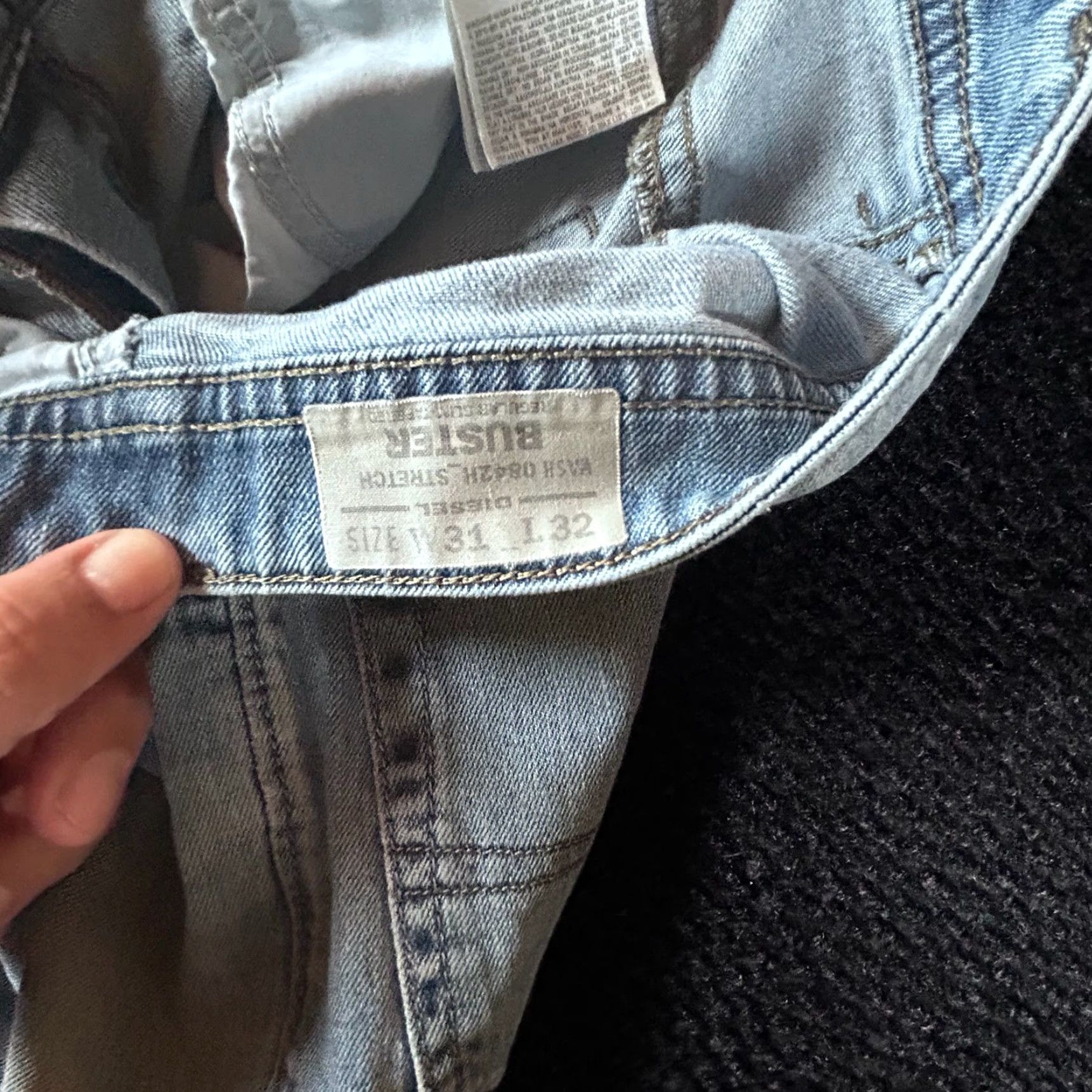 Diesel Diesel Buster Jeans Blue Mens 31x32 Distressed Stretch Tapered 5-Pocket Denim Slim Regular Rise Mid-Denim Wallet Button N/A Size US 31 - 4 Thumbnail