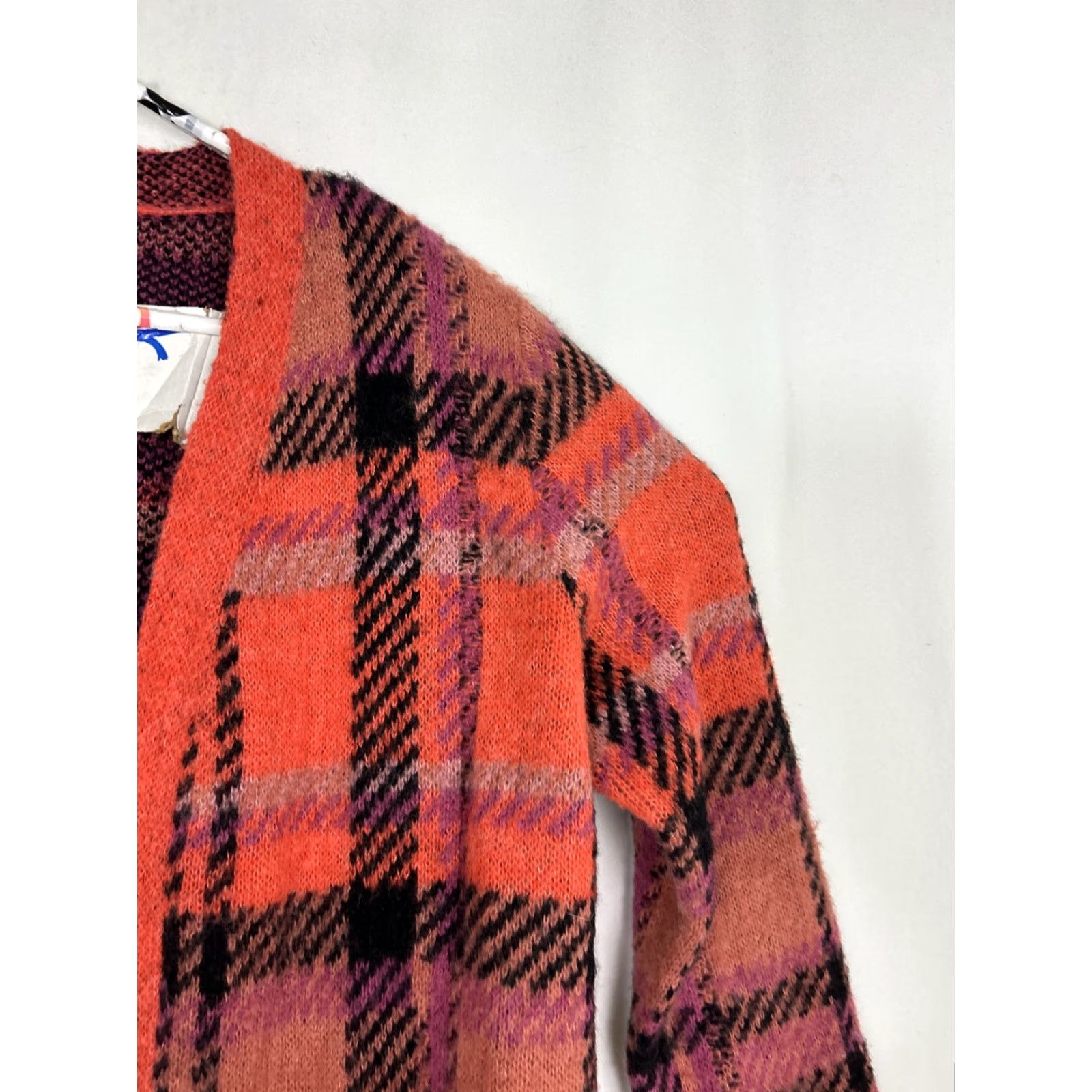 Lucky Brand Lucky Brand Sweater Cardigan Womens Small Red Plaid Long Sleeve Acrylic Wool Pockets Size S / US 4 / IT 40 - 4 Thumbnail