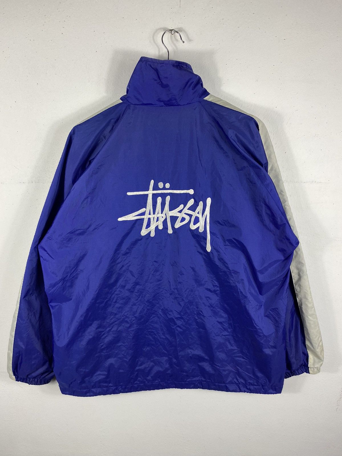 Stussy VTG 90s Stussy Big Logo Embroidery Windbraker Zipper Jacket Size US XL / EU 56 / 4 - 1 Thumbnail