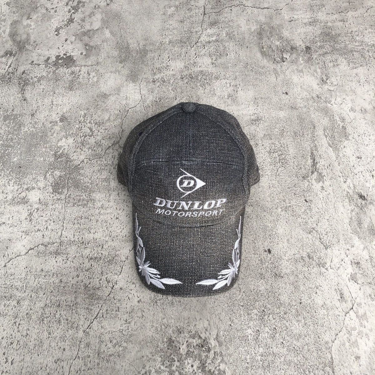 image of vintage Dunlop Motorsports Racing Hat Cap 90's in Grey, Men's